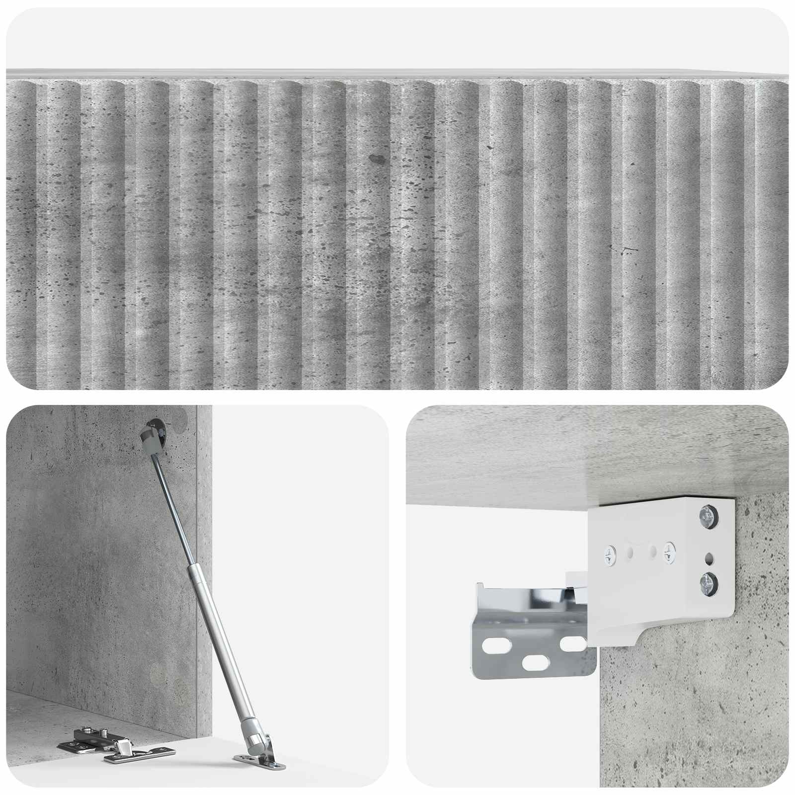 TV ormar za zid Zidne Betonska siva 59,5 x 41 x 30 cm