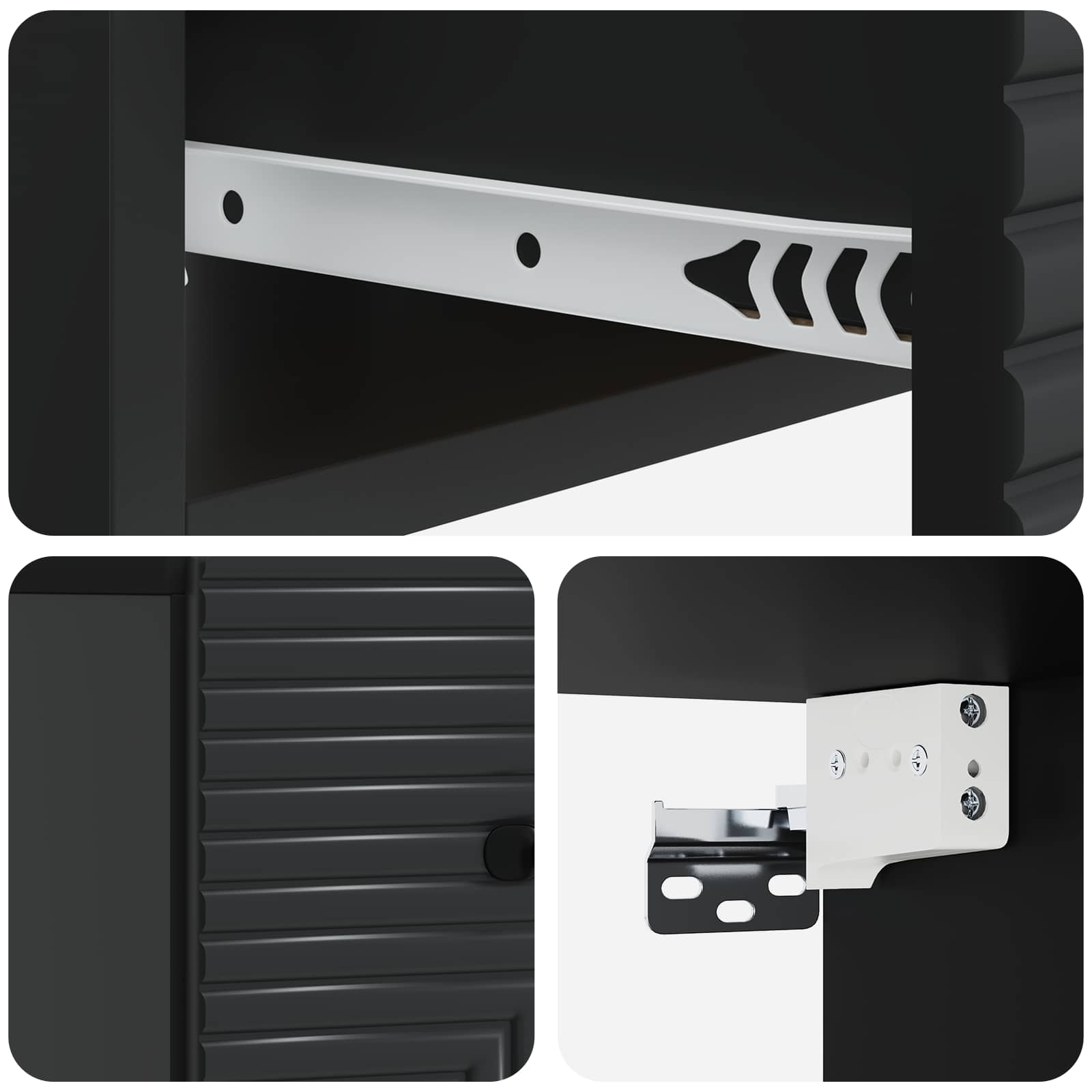 Noćni ormarić za montažu na zid 2 pcs Crna 34,5 x 33 x 20 cm