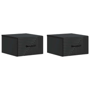 Noćni ormarić za montažu na zid 2 pcs Crna 34,5 x 33 x 20 cm