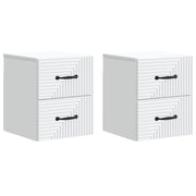 Noćni ormarić za montažu na zid 2 pcs Bijela 34,5 x 33 x 40 cm