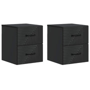 Noćni ormarić za montažu na zid 2 pcs Crna 34,5 x 33 x 40 cm