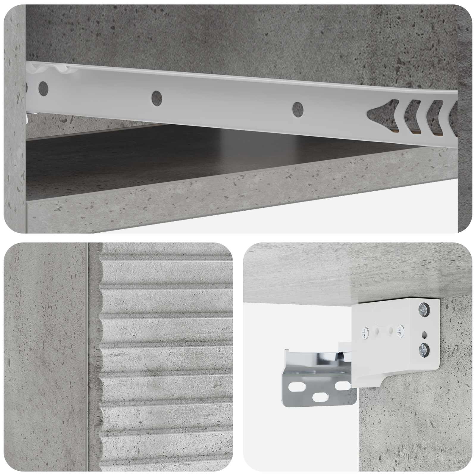 Stolna montirana na zid Betonska siva 59 x 34,5 x 17 cm