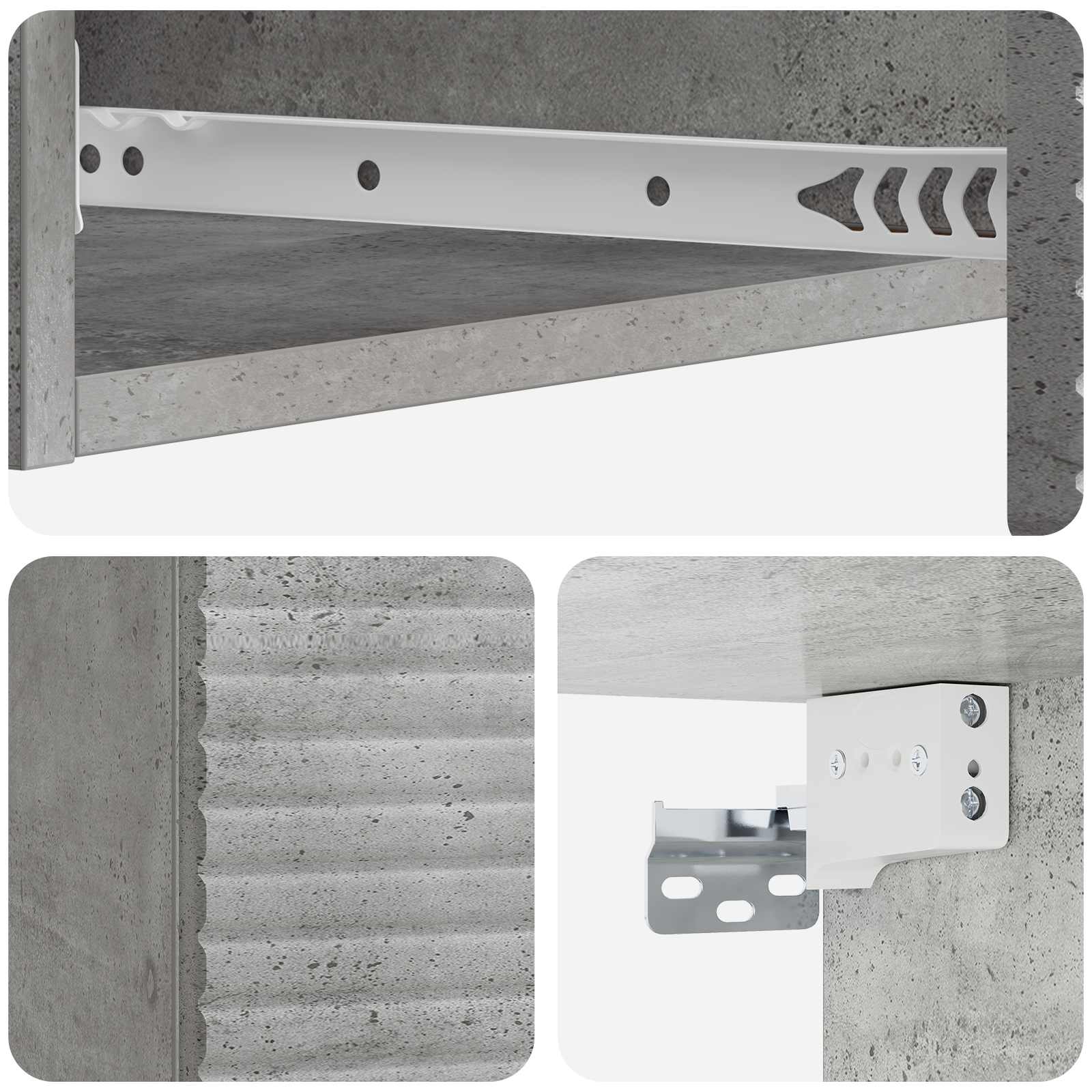 Stolna montirana na zid Betonska siva 87,5 x 34,5 x 17 cm