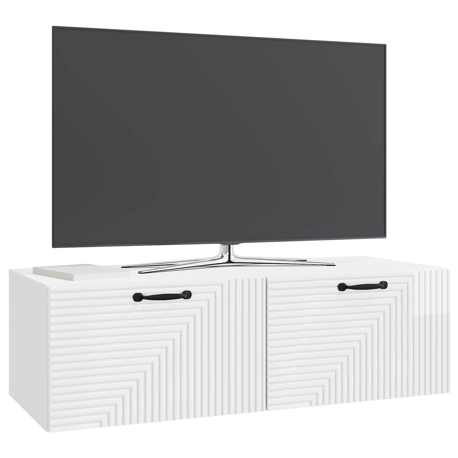 TV ormar za zid Zidne Bijela visokog sjaja 98 x 41 x 30 cm