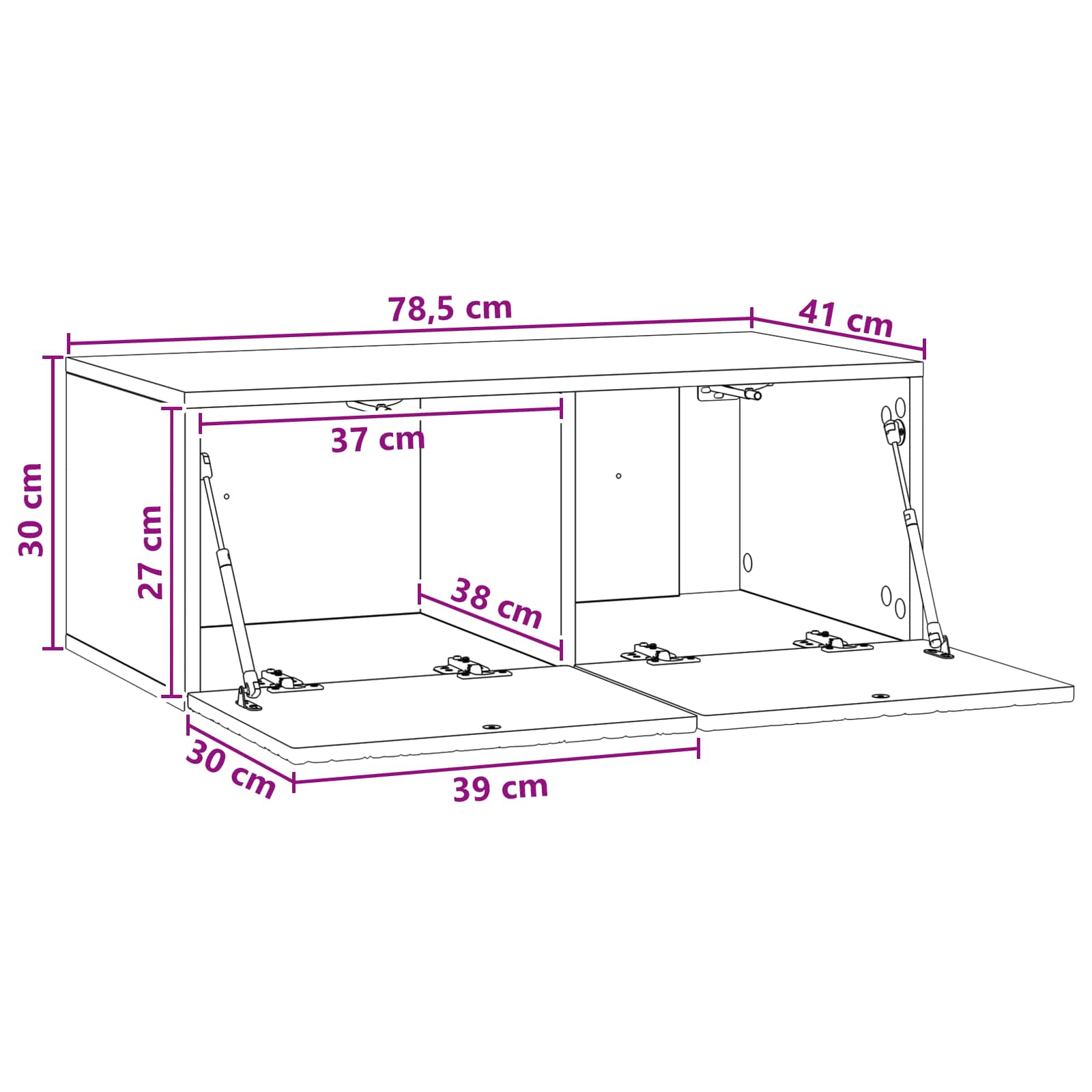 TV ormar za zid 78,5 x 31 cm Staro drvo Konstruirano drvo Zidne