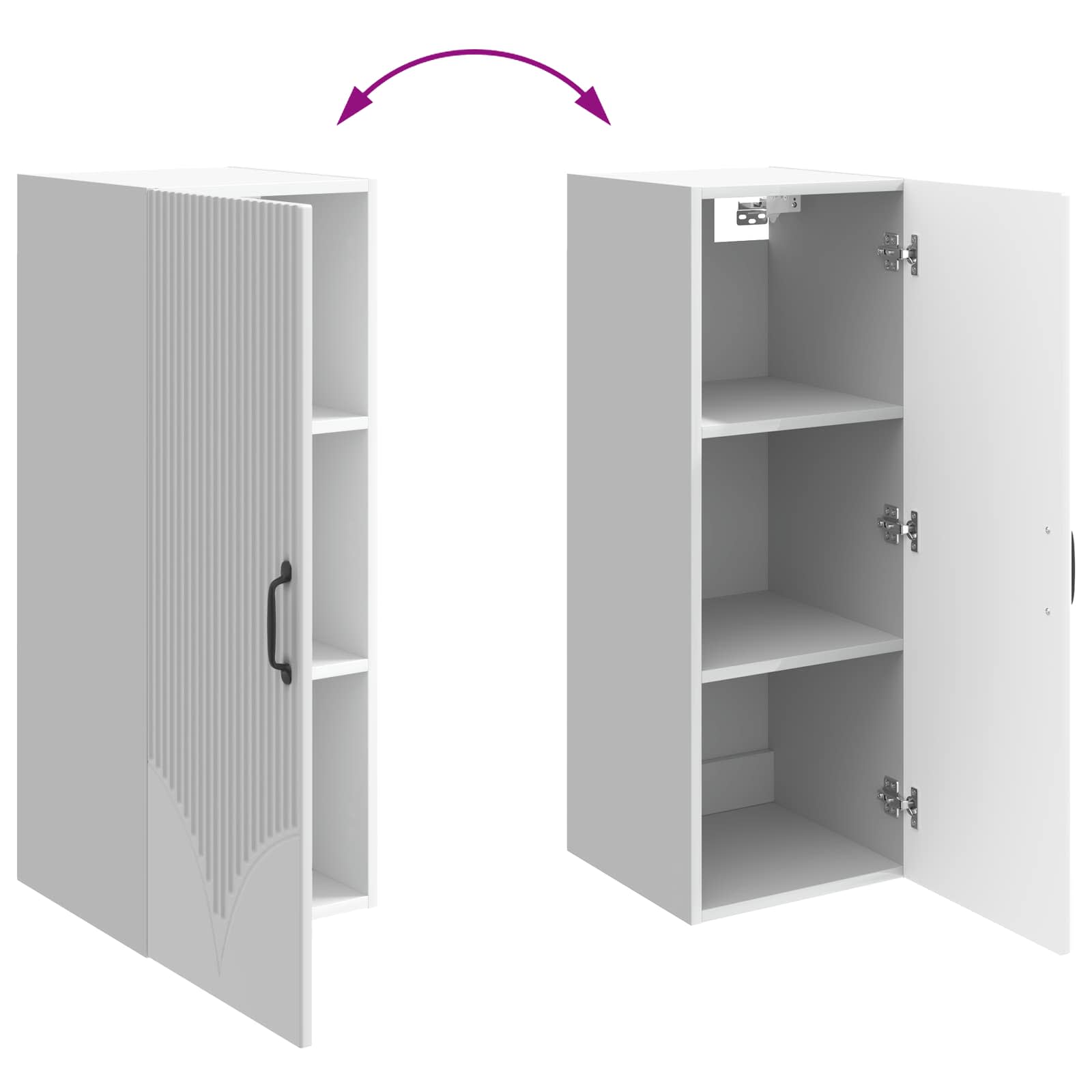 Ormar za montažu na zid Bijela visokog sjaja 33 x 34,5 x 90 cm