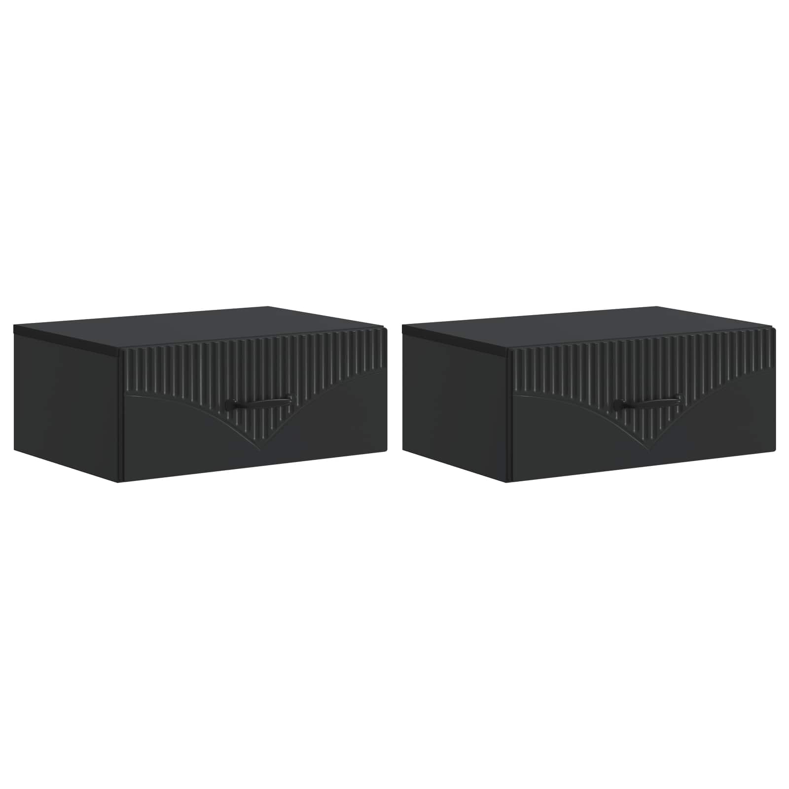 Noćni ormarić za montažu na zid 2 pcs Crna 49 x 34,5 x 20 cm