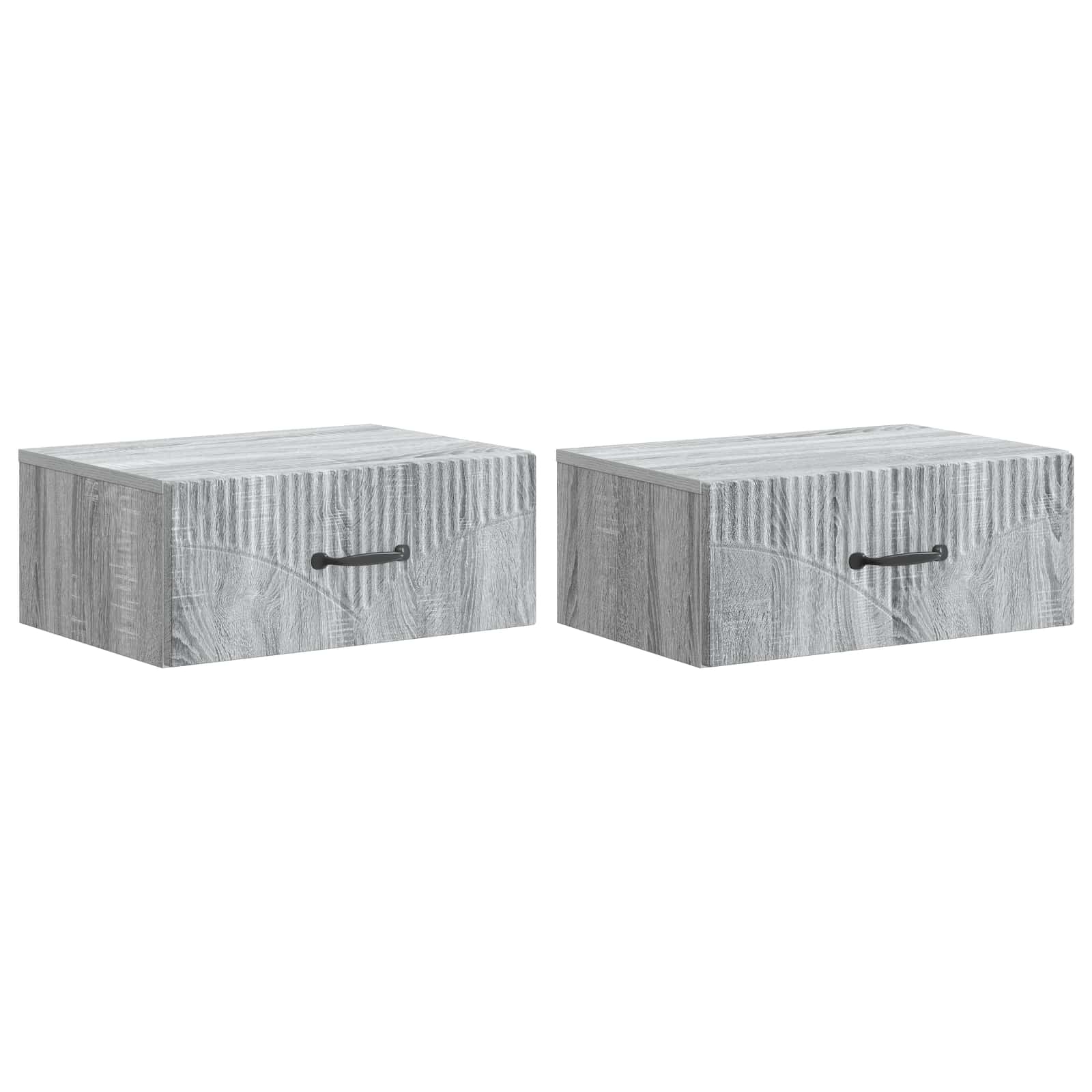 Noćni ormarić za montažu na zid s ladicama 2 pcs Siva sonoma