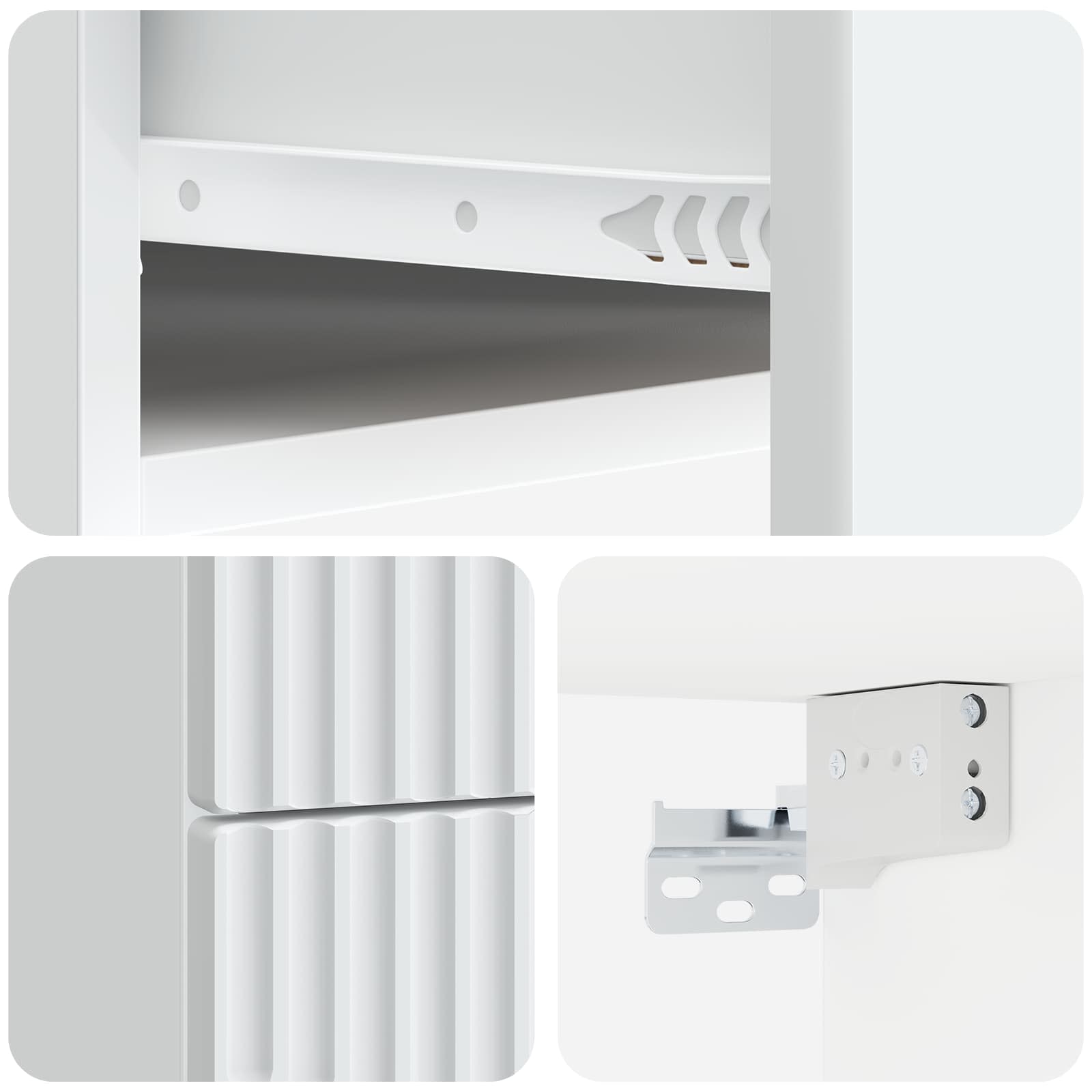 Noćni ormarić za montažu na zid 2 pcs Bijela 34,5 x 33 x 40 cm