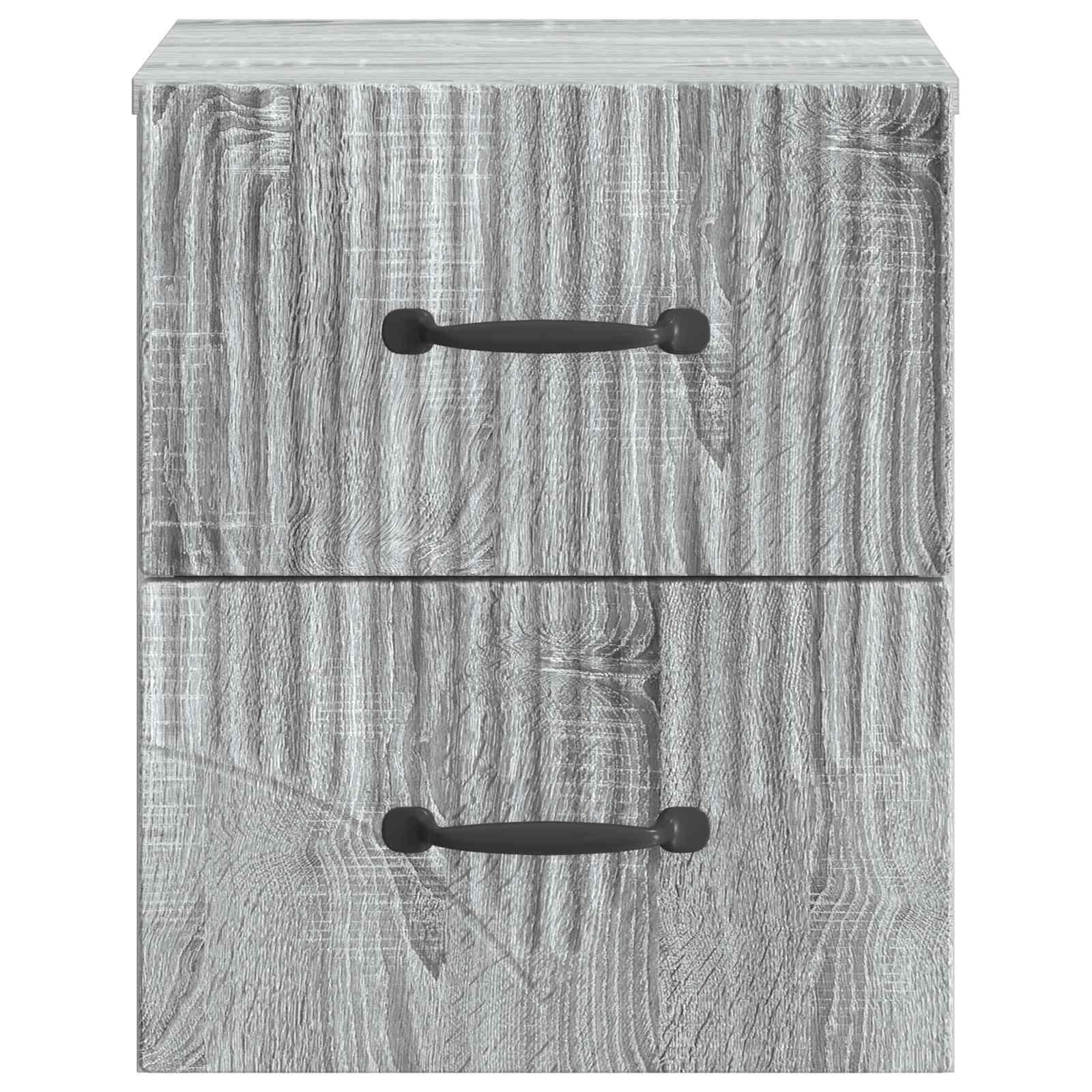 Noćni ormarić za montažu na zid s ladicama 2 pcs Siva sonoma