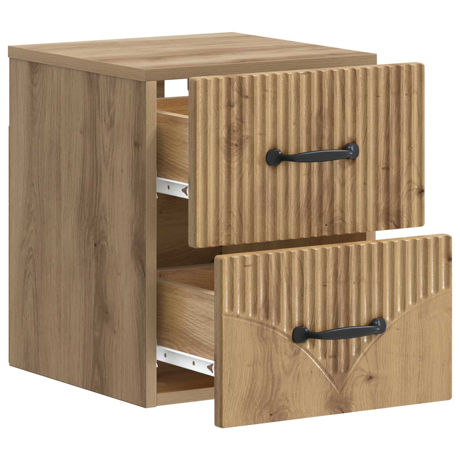 Noćni ormarić za montažu na zid s ladicama 2 pcs Hrast artisan