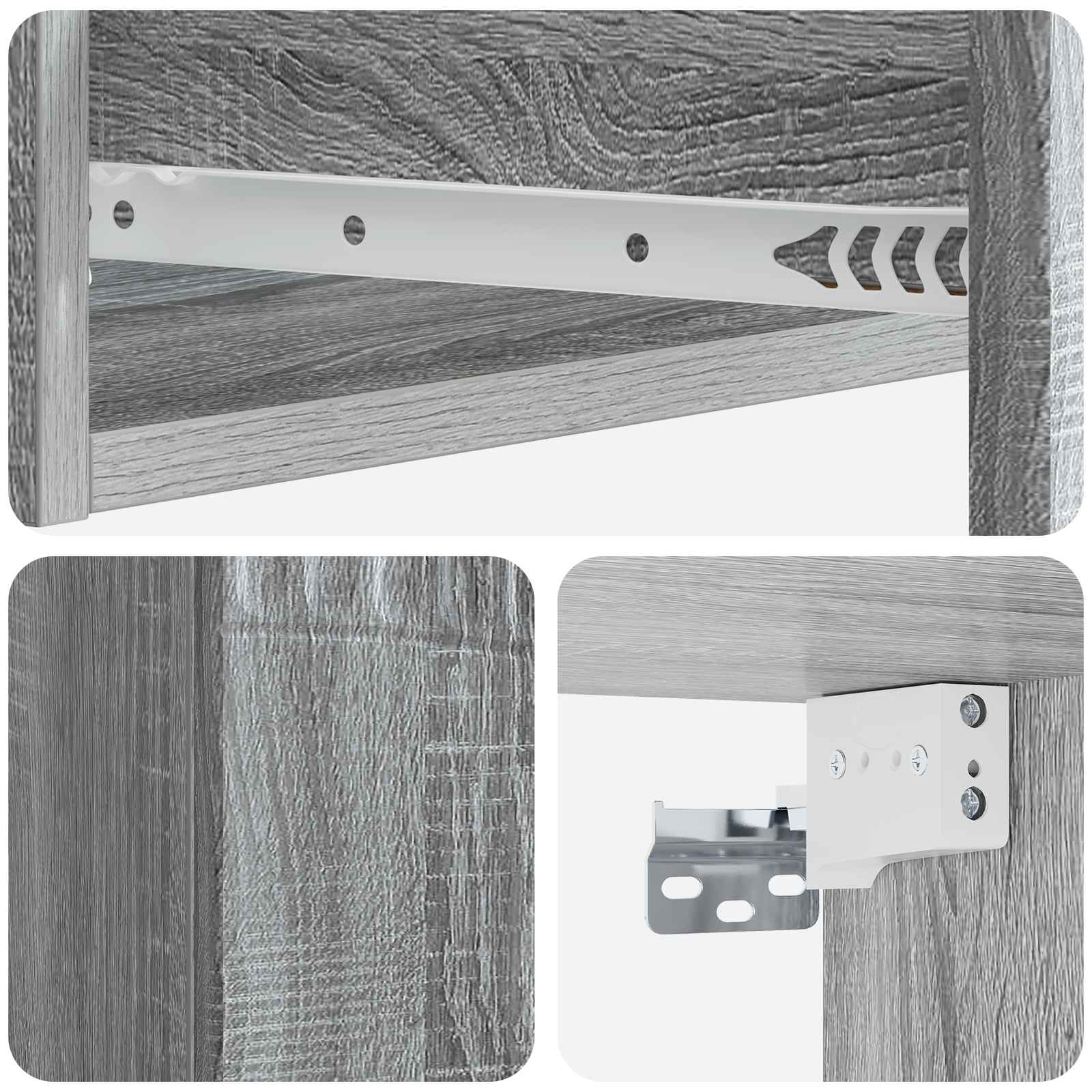 Stolna montirana na zid Siva sonoma 59 x 34,5 x 17 cm
