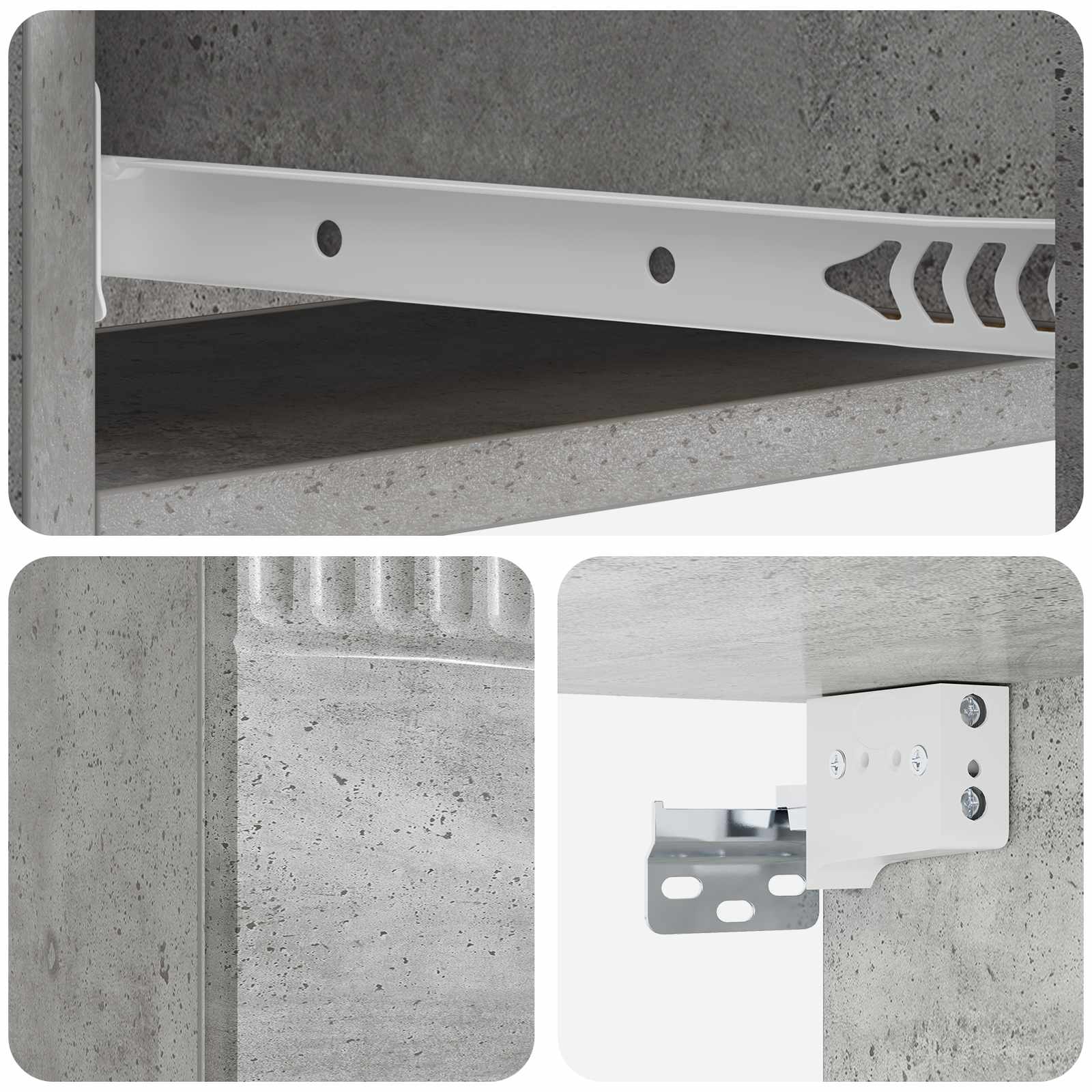 Stolna montirana na zid Betonska siva 87,5 x 34,5 x 17 cm