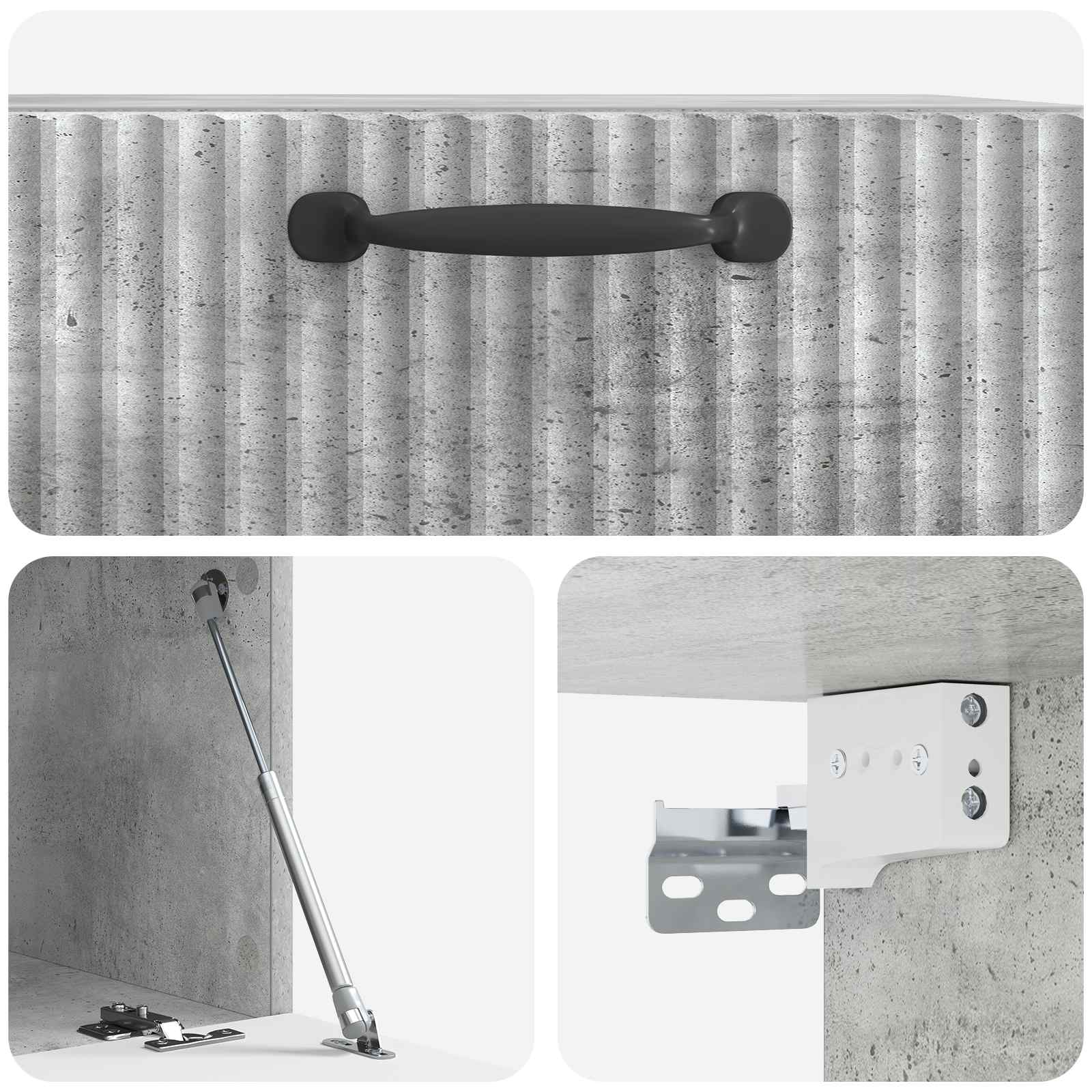 TV ormar za zid Zidne Betonska siva 59,5 x 41 x 30 cm