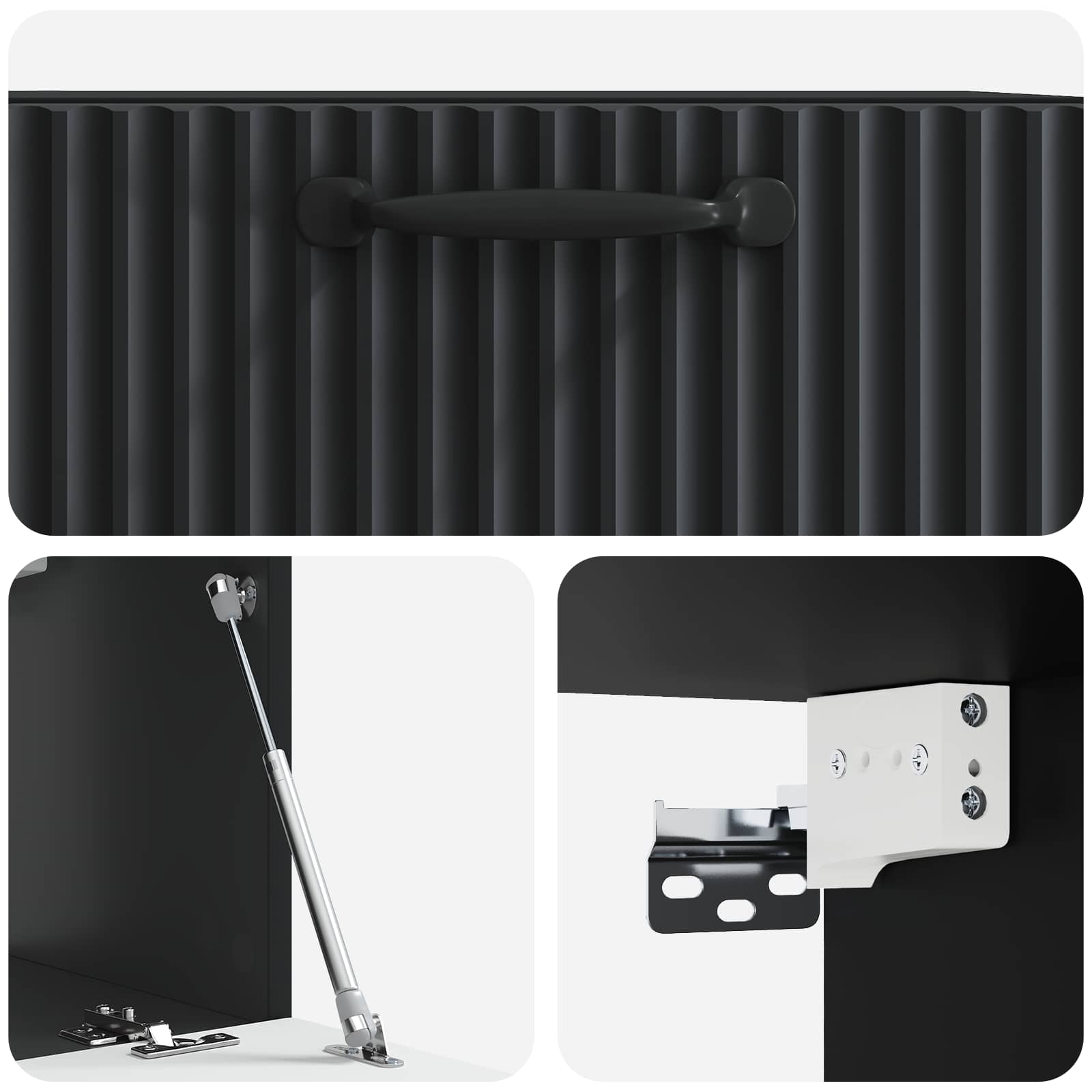 TV ormar za zid Zidne Crna 59,5 x 31 x 30 cm Konstruirano drvo