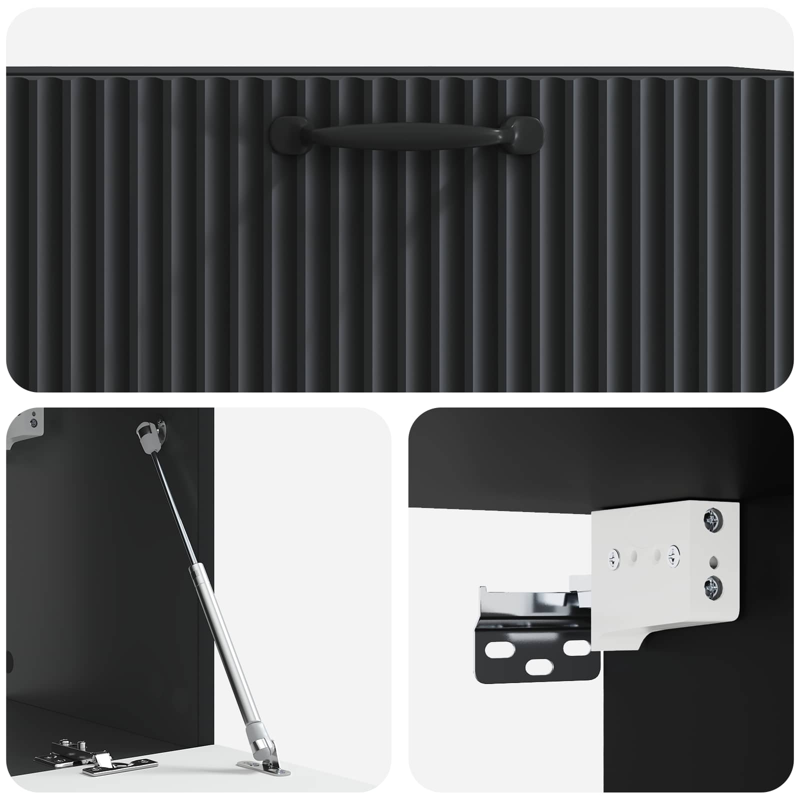 TV ormar za zid Zidne Crna 78,5 x 31 x 30 cm Konstruirano drvo
