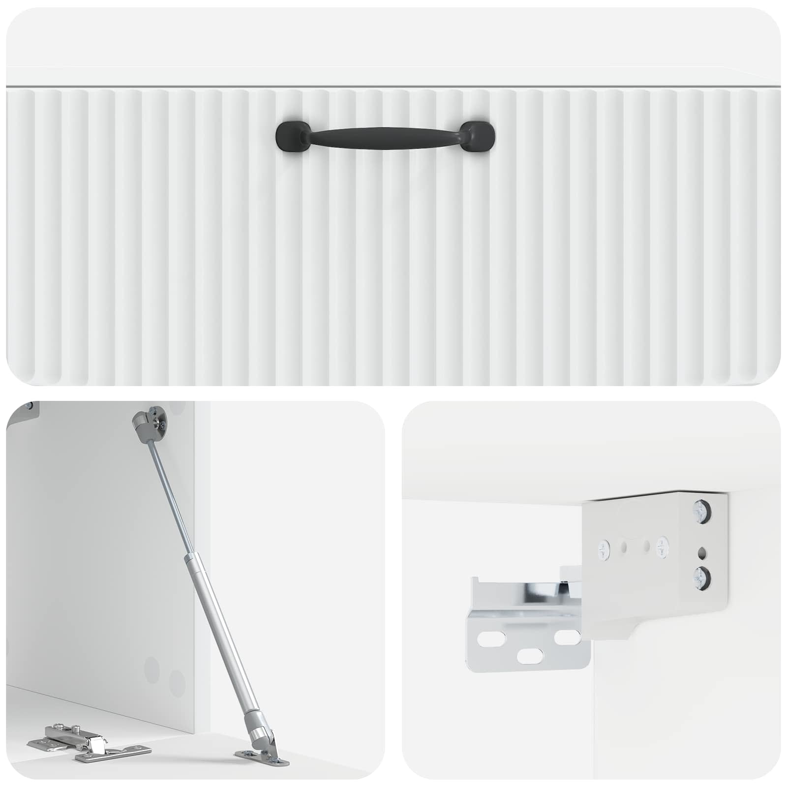 TV ormar za zid Zidne Bijela 98 x 31 x 30 cm Konstruirano drvo