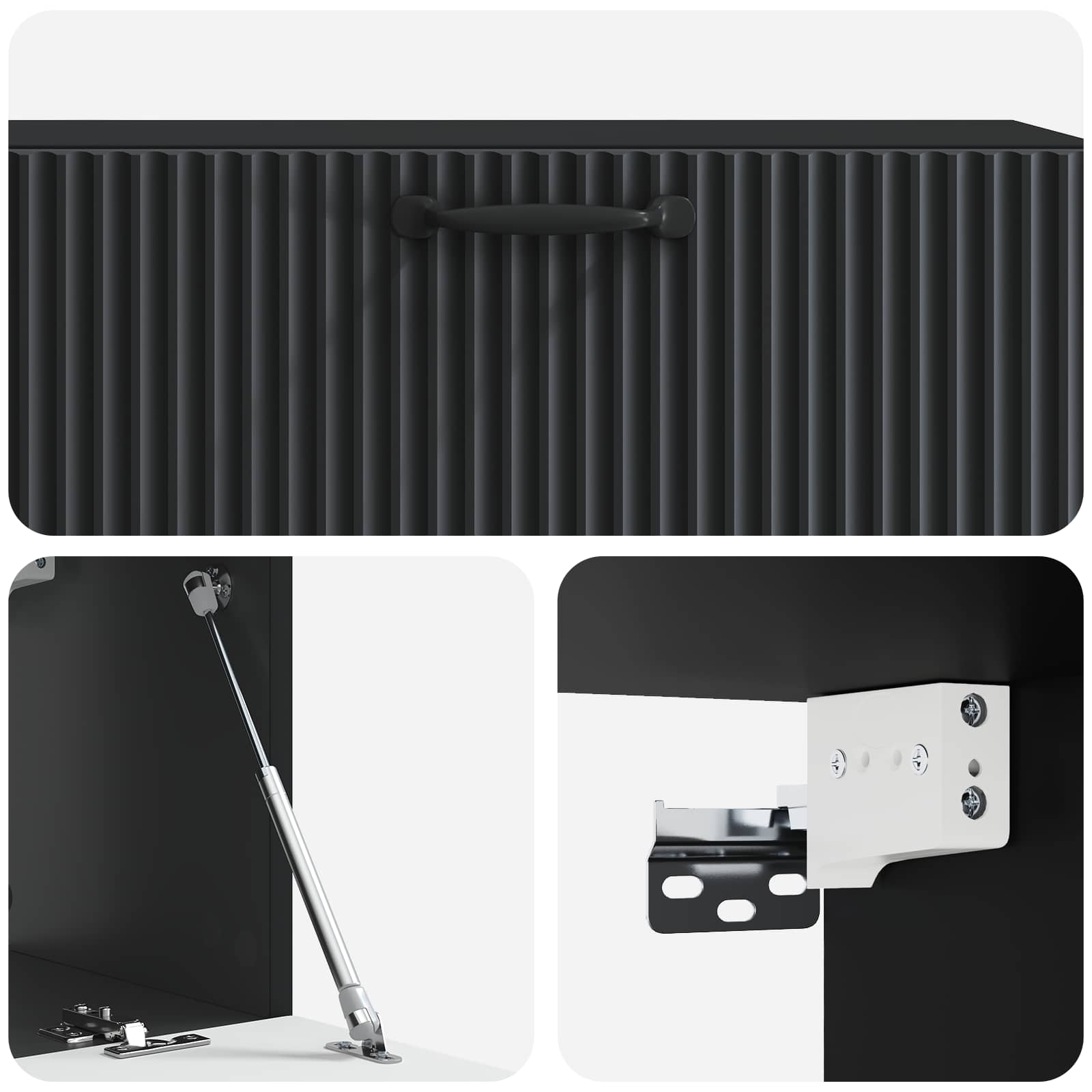 TV ormar za zid Zidne Crna 98 x 31 x 30 cm Konstruirano drvo