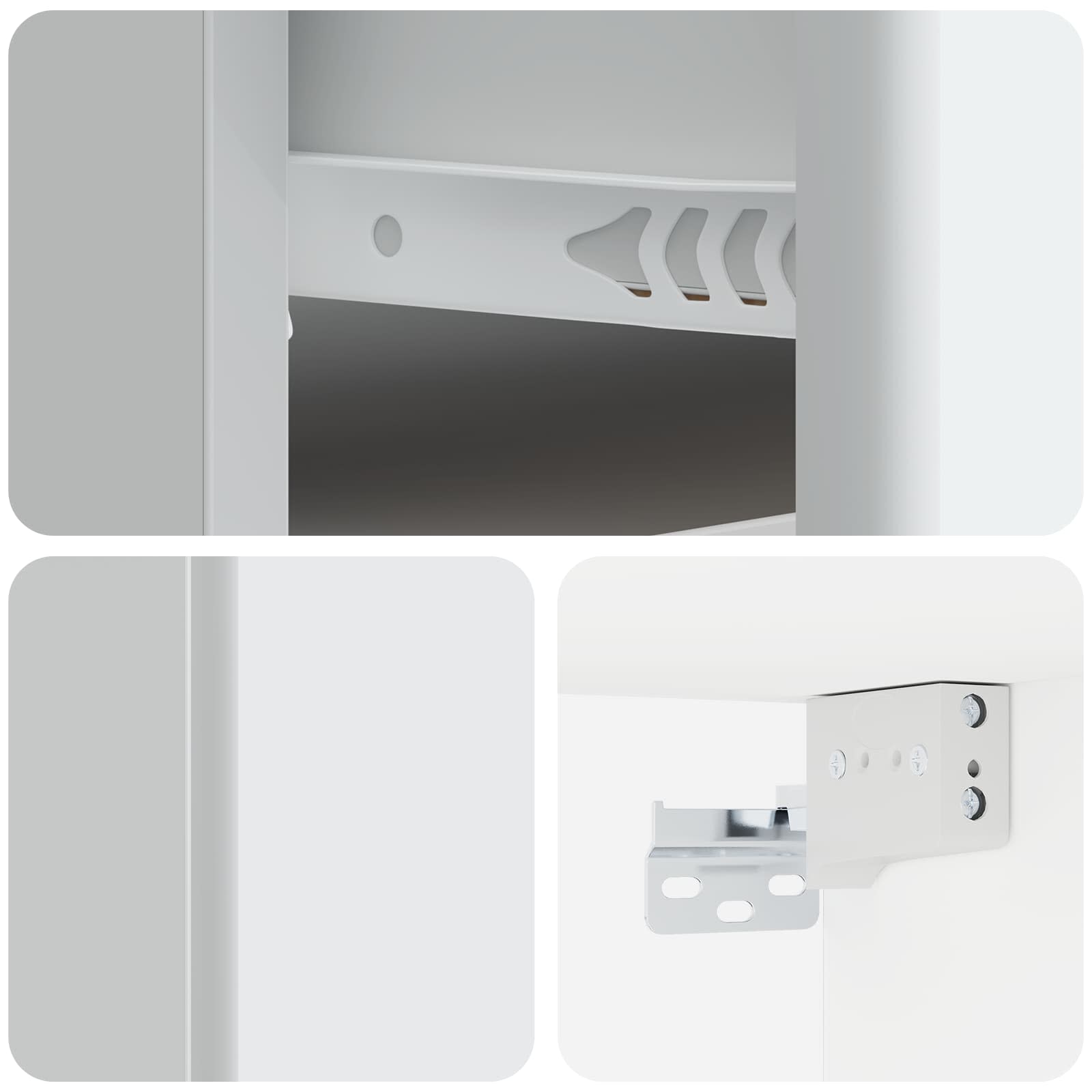 Noćni ormarić za montažu na zid 2 pcs Bijela 34,5 x 33 x 20 cm