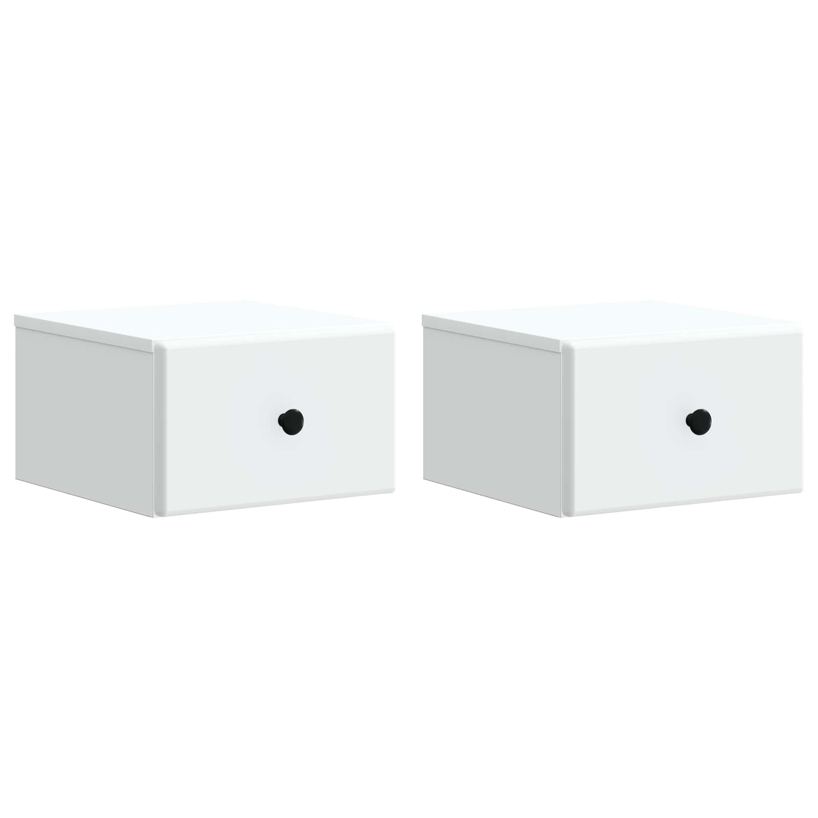 Noćni ormarić za montažu na zid 2 pcs Bijela 34,5 x 33 x 20 cm