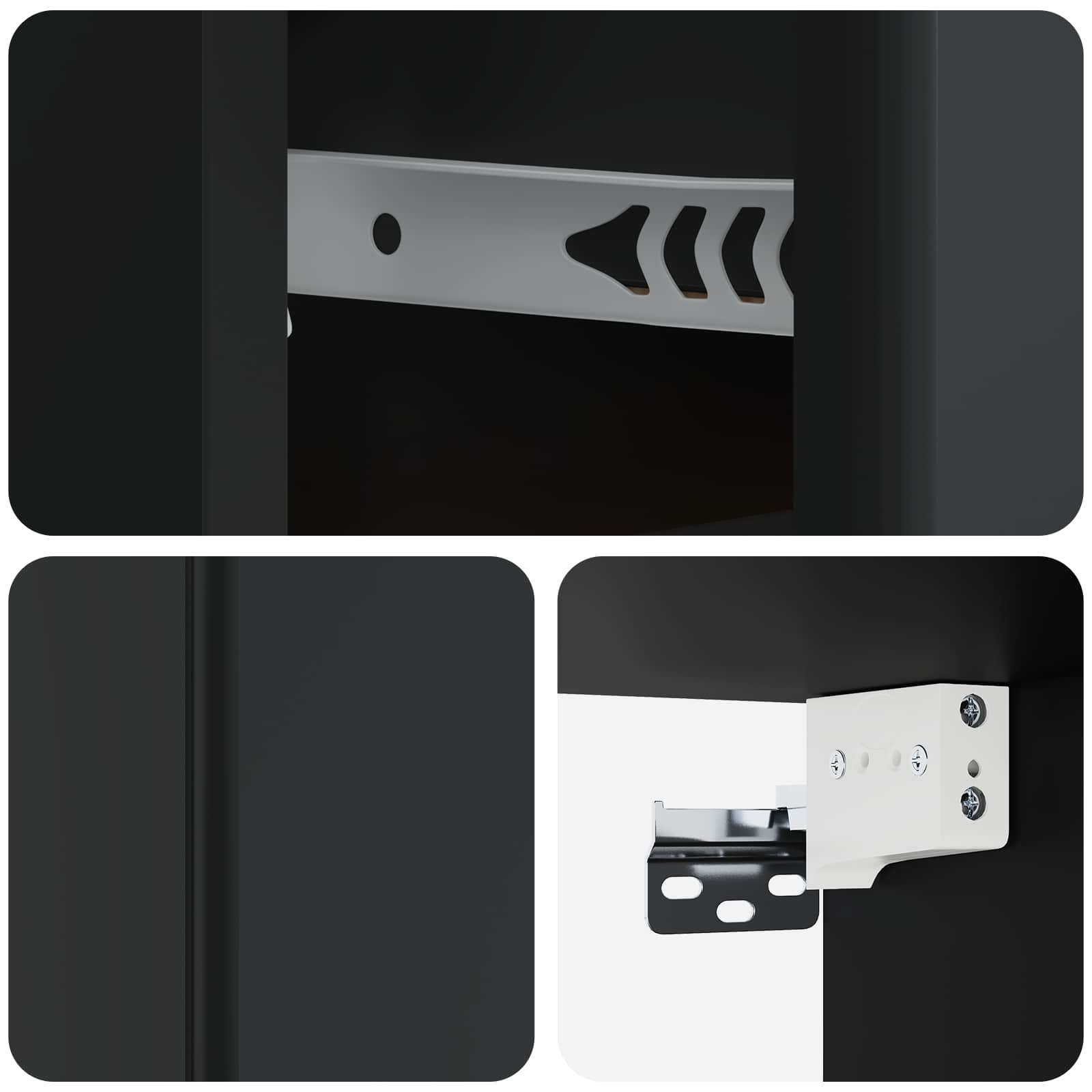 Noćni ormarić za montažu na zid 2 pcs Crna 34,5 x 33 x 20 cm