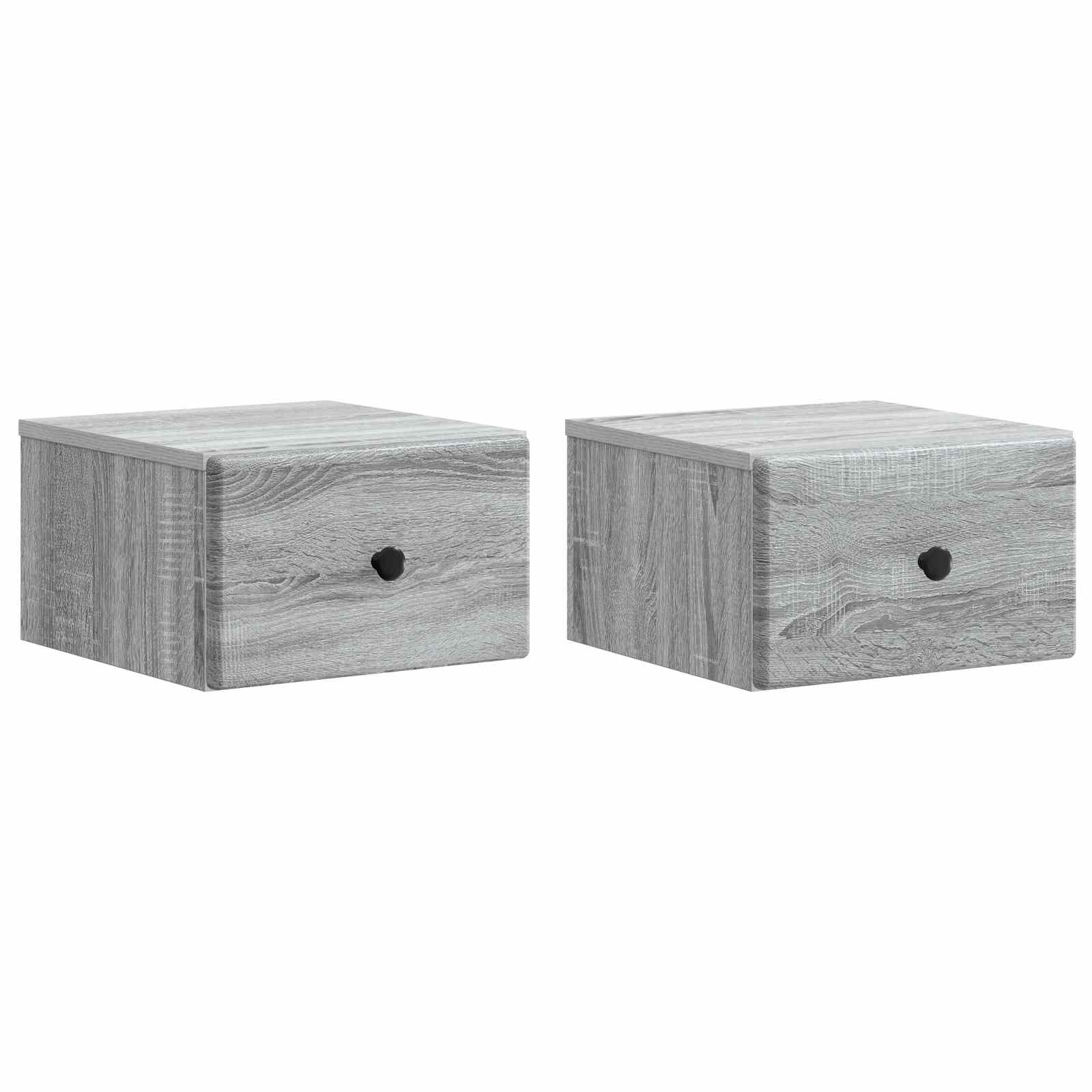 Noćni ormarić za montažu na zid s ladicama 2 pcs Siva sonoma