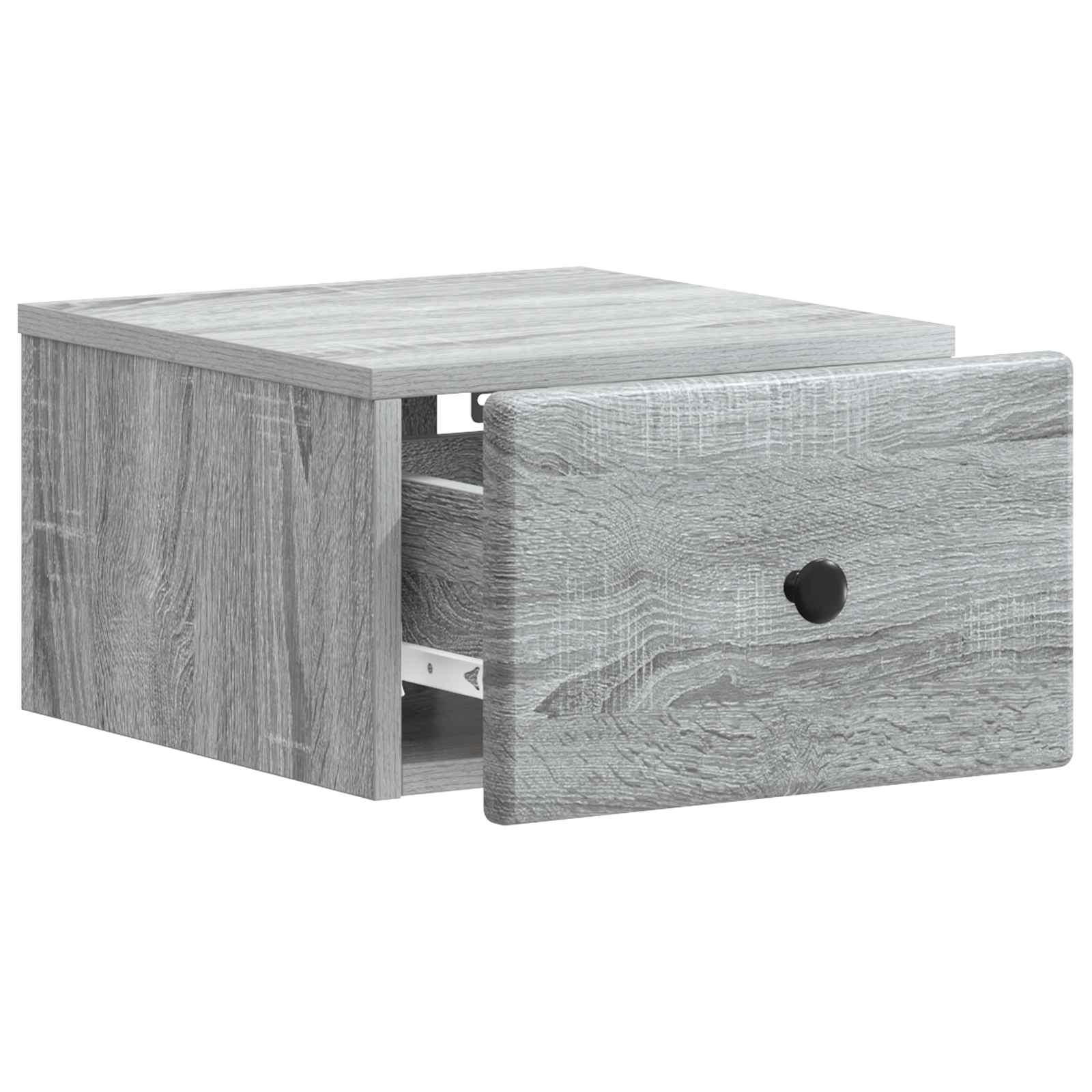 Noćni ormarić za montažu na zid s ladicama 2 pcs Siva sonoma