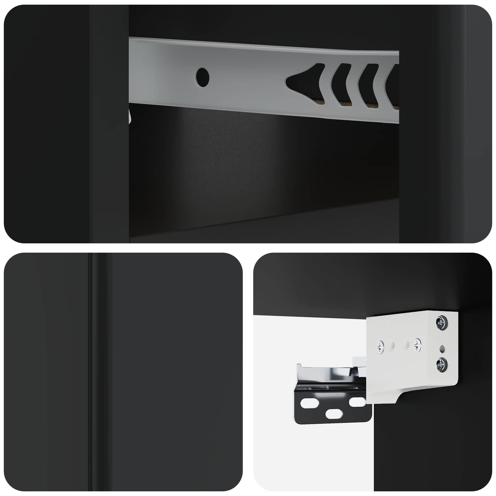 Noćni ormarić za montažu na zid 2 pcs Crna 49 x 34,5 x 20 cm