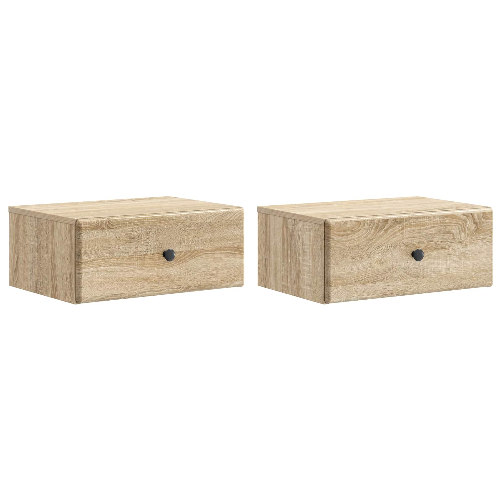 Noćni ormarić za montažu na zid s ladicama 2 pcs Hrast sonoma