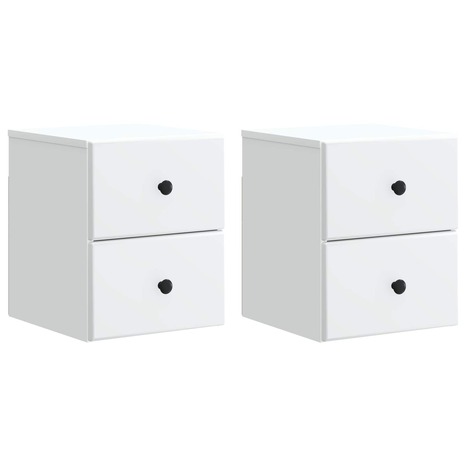Noćni ormarić za montažu na zid 2 pcs Bijela 34,5 x 33 x 40 cm