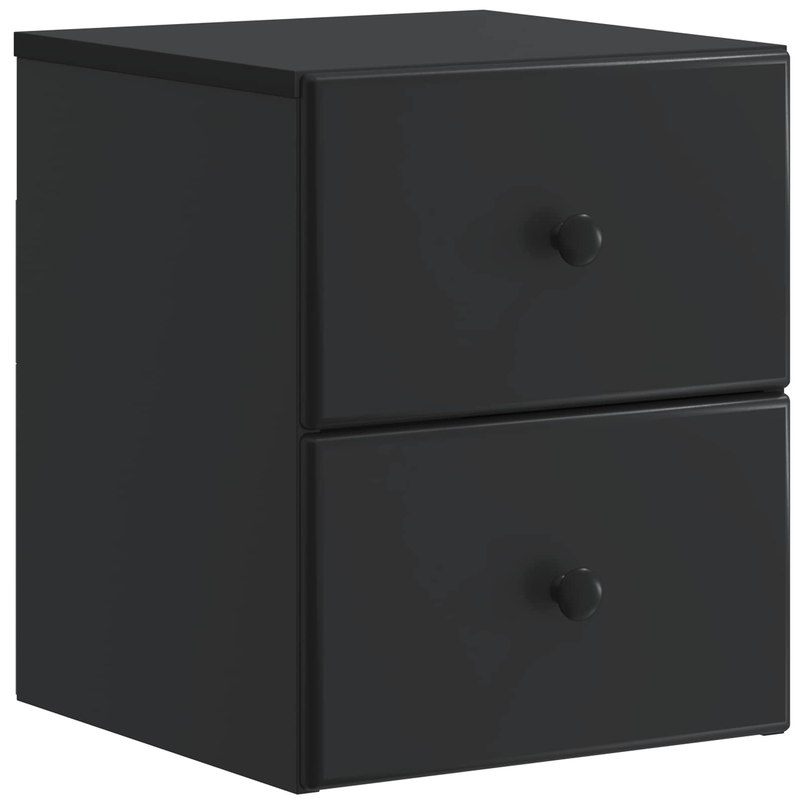 Noćni ormarić za montažu na zid 2 pcs Crna 34,5 x 33 x 40 cm