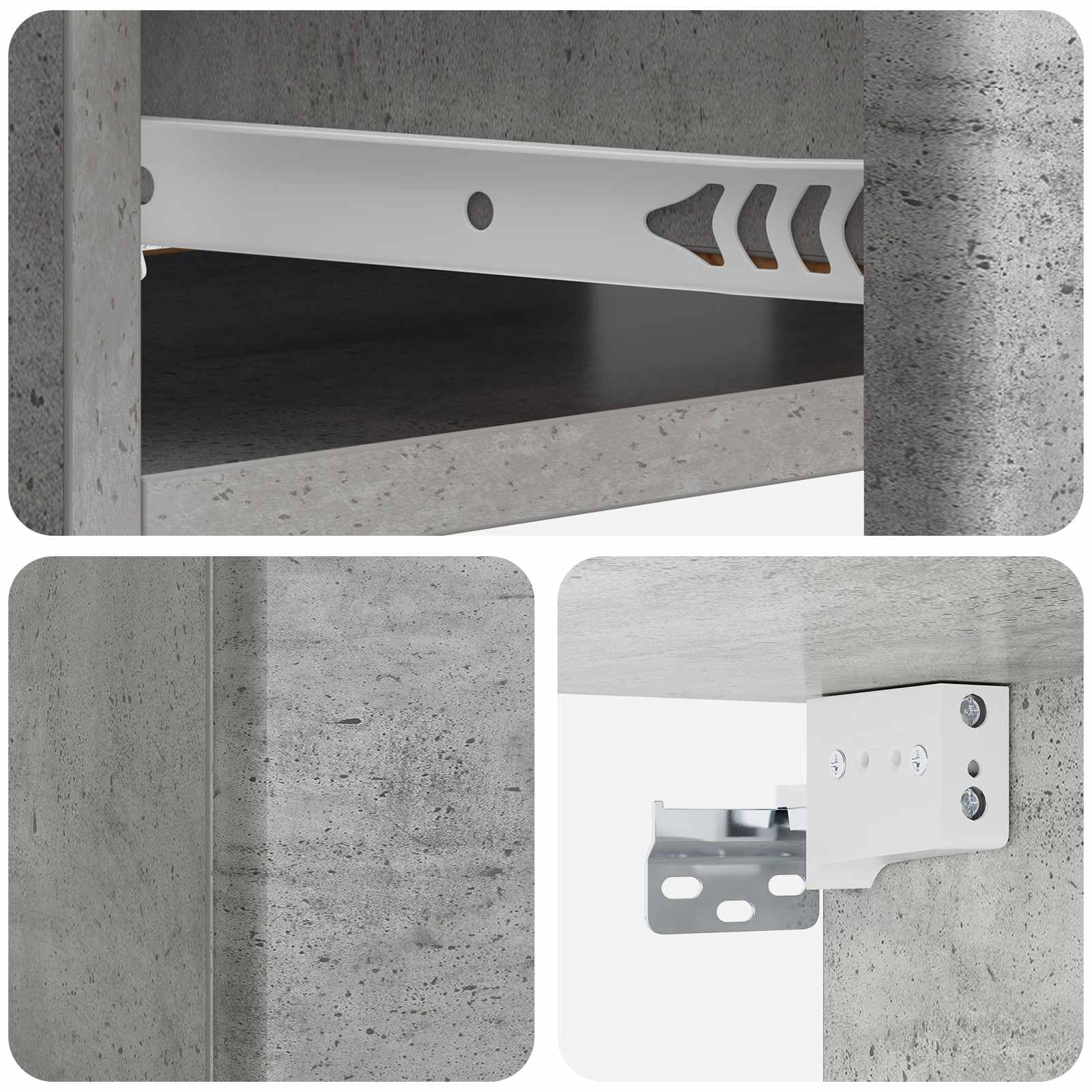 Stolna montirana na zid Betonska siva 59 x 34,5 x 17 cm