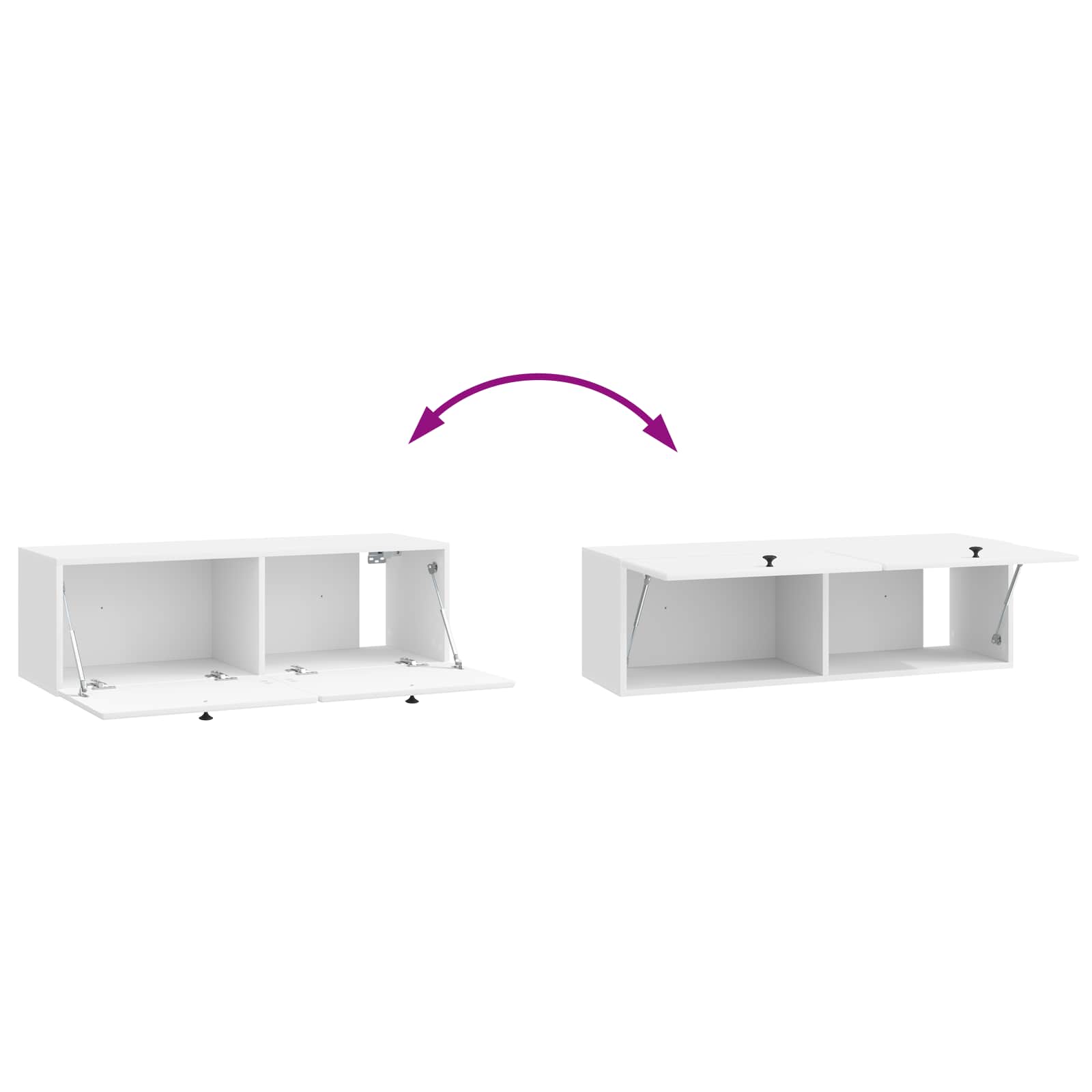 TV ormar za zid 98 x 31 x 30 cm Bijela visokog sjaja