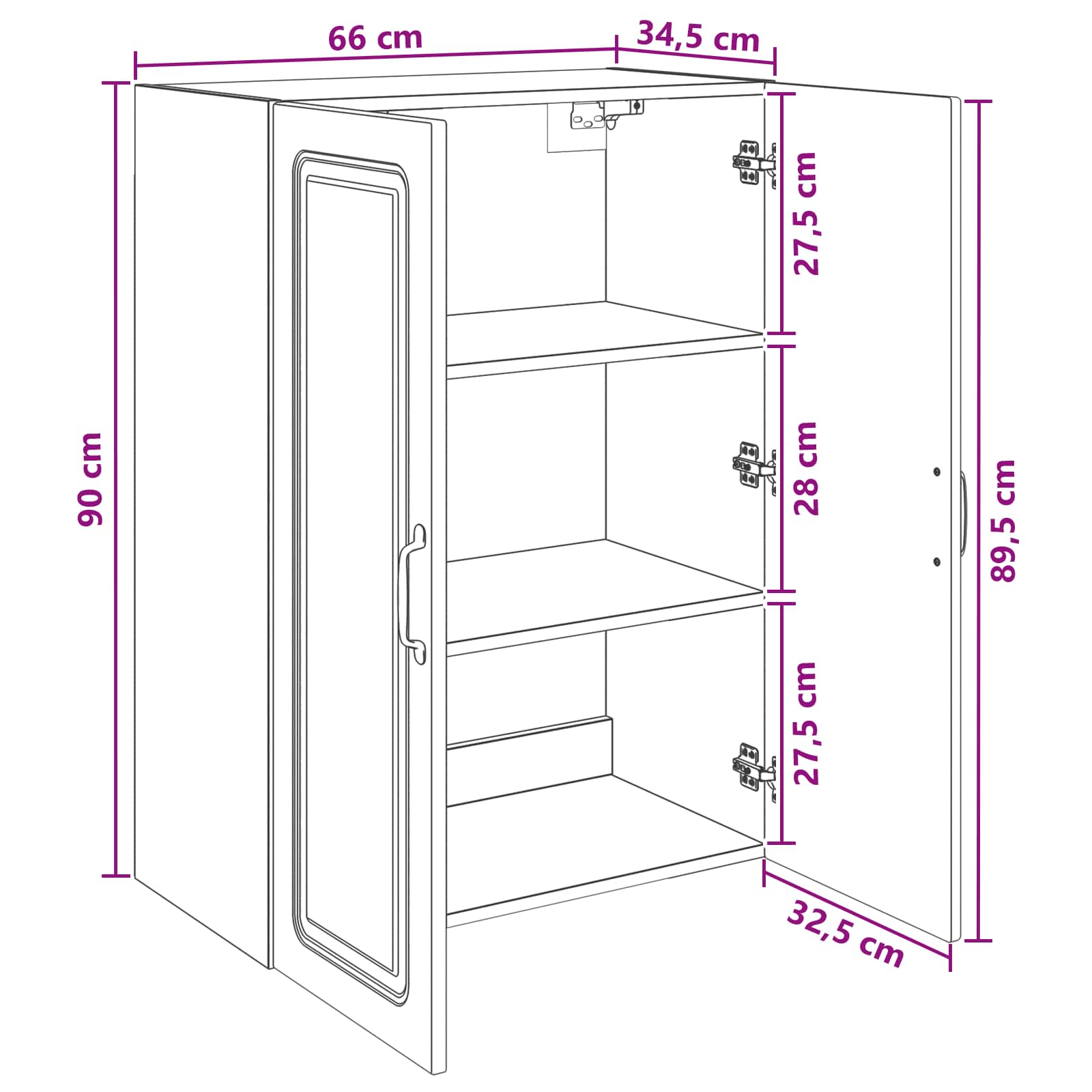 Ormar za montažu na zid Staro drvo 66 x 34,5 x 90 cm
