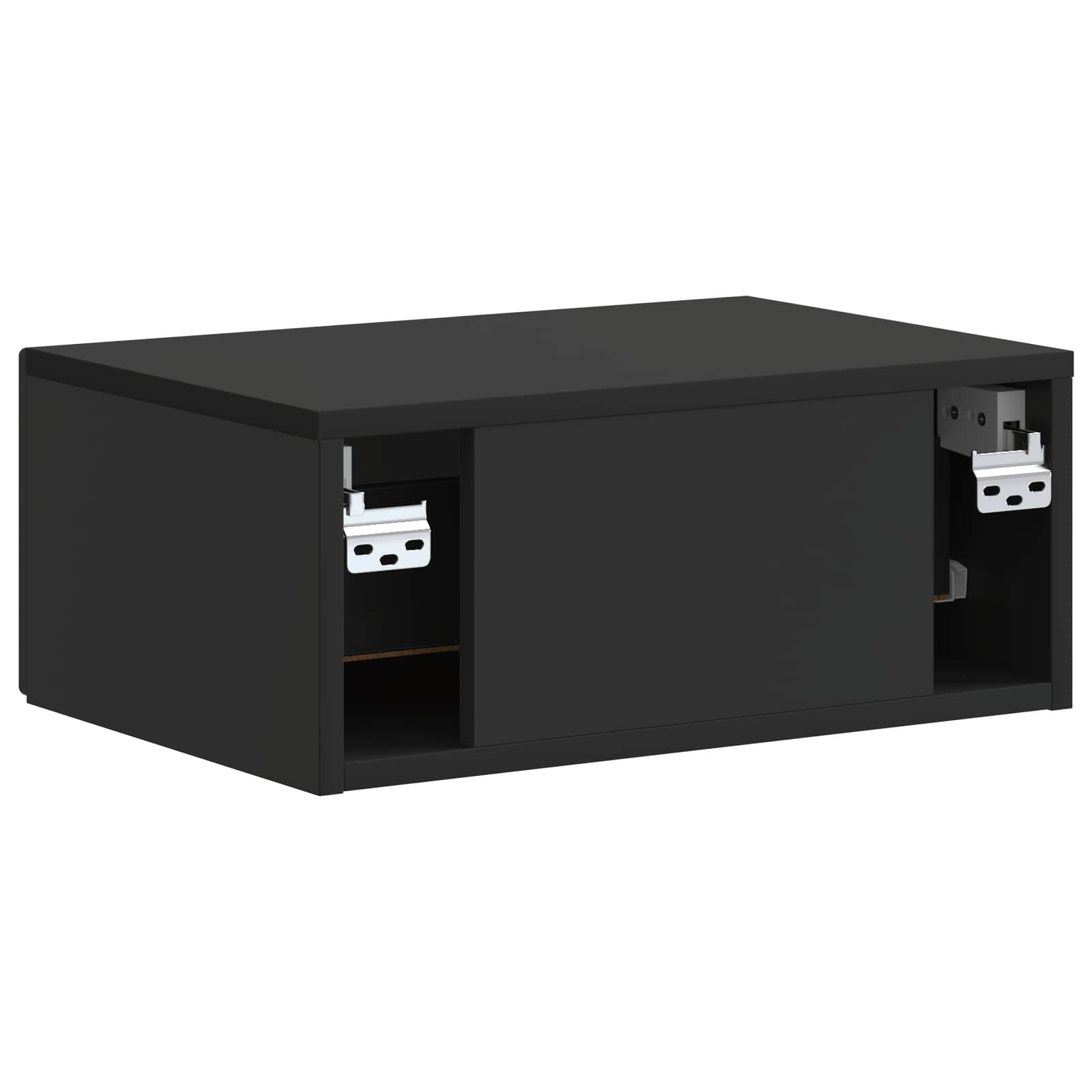 Noćni ormarić za montažu na zid 2 pcs Crna 49 x 34,5 x 20 cm