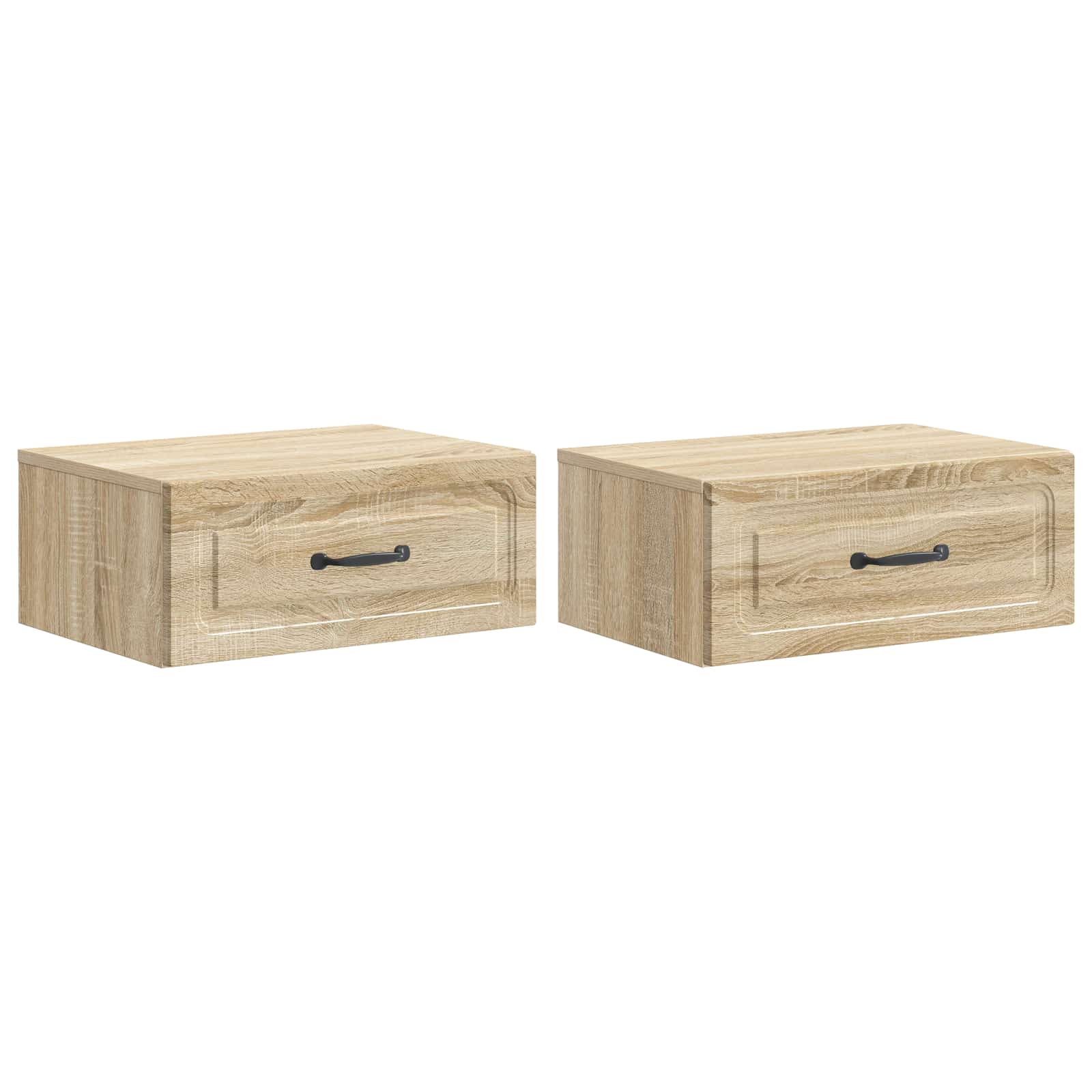 Noćni ormarić za montažu na zid s ladicama 2 pcs Hrast sonoma