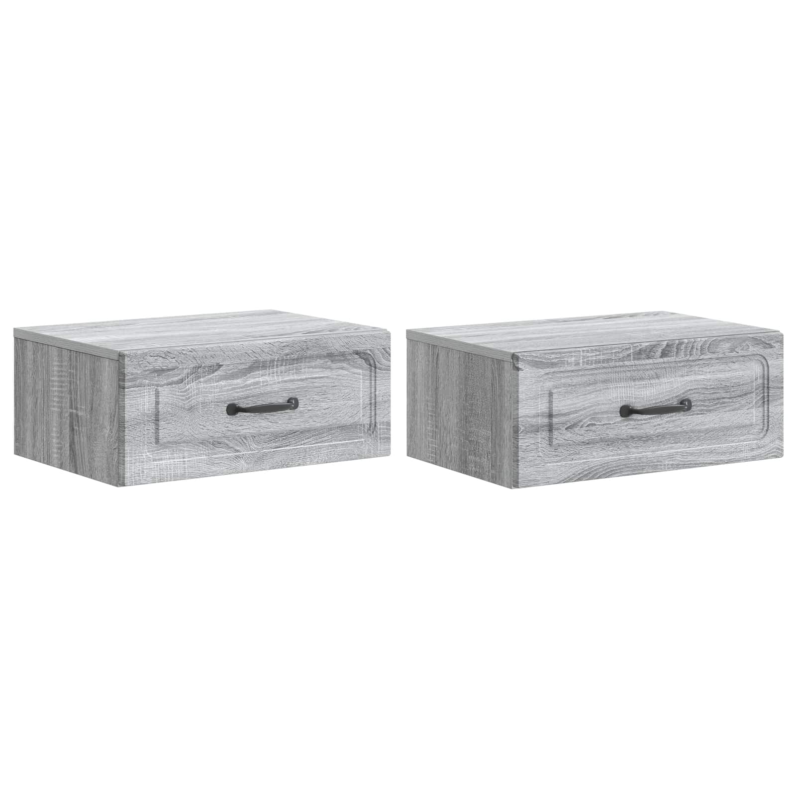 Noćni ormarić za montažu na zid s ladicama 2 pcs Siva sonoma