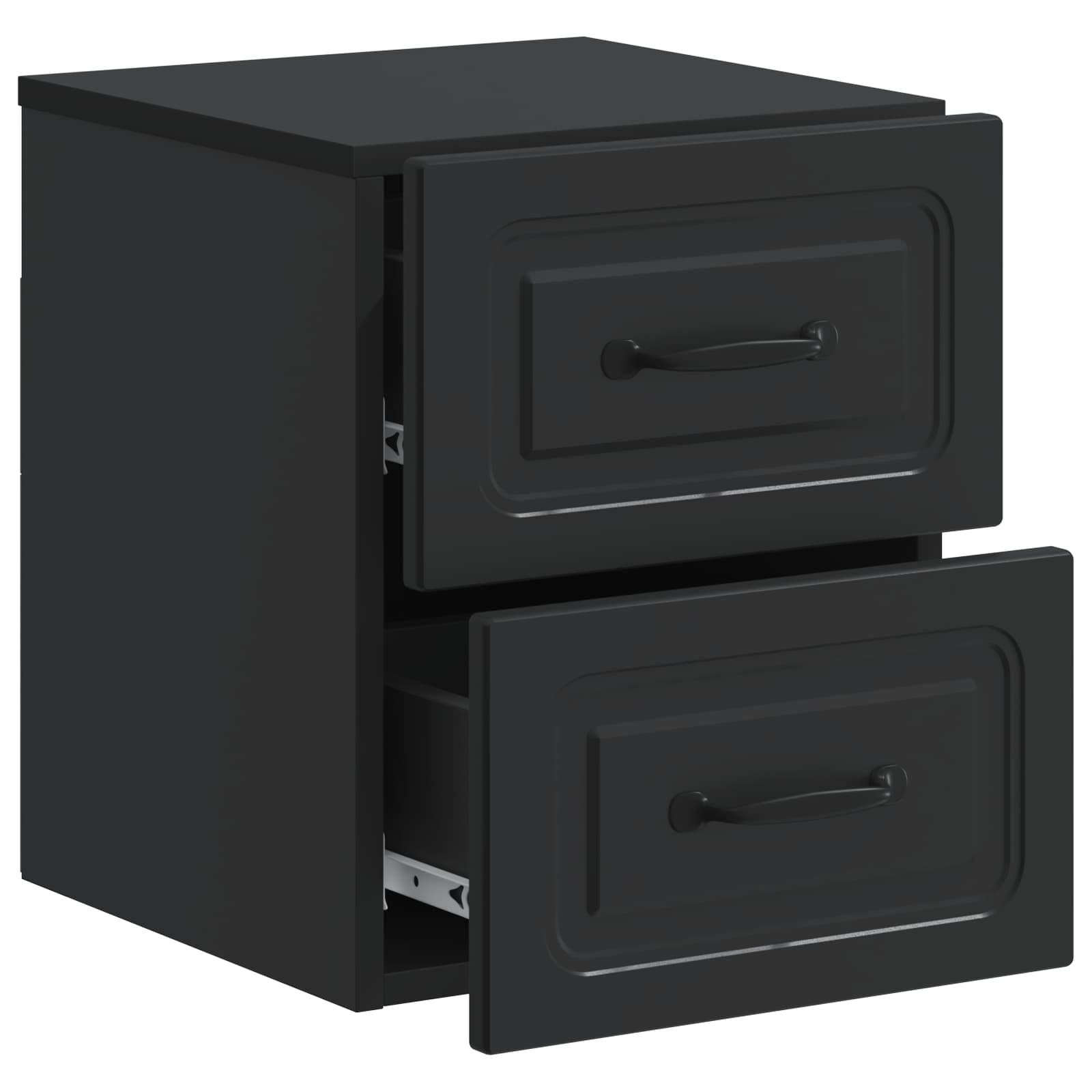 Noćni ormarić za montažu na zid 2 pcs Crna 34,5 x 33 x 40 cm
