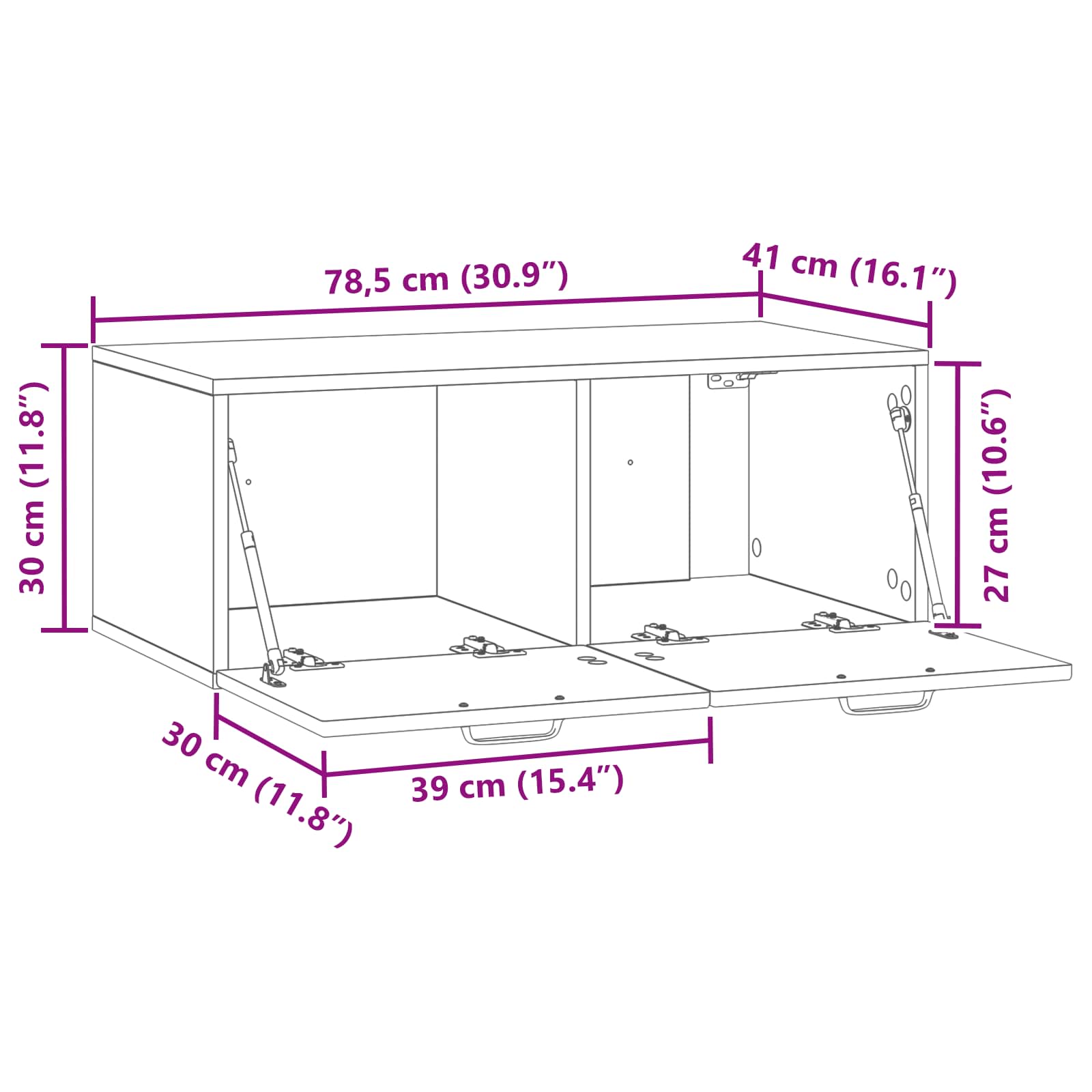 TV ormar za zid Staro drvo 78,5 x 41 x 30 cm Konstruirano drvo