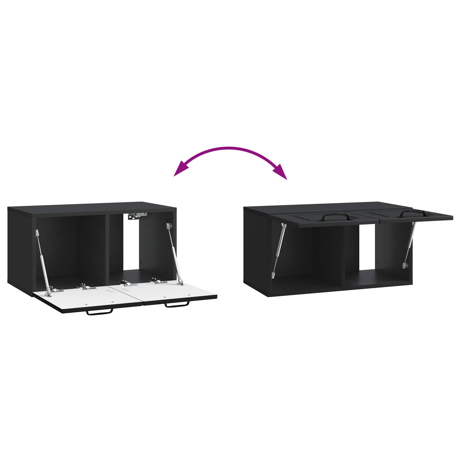 TV ormar za zid Zidne Crna 59,5 x 31 x 30 cm Konstruirano drvo