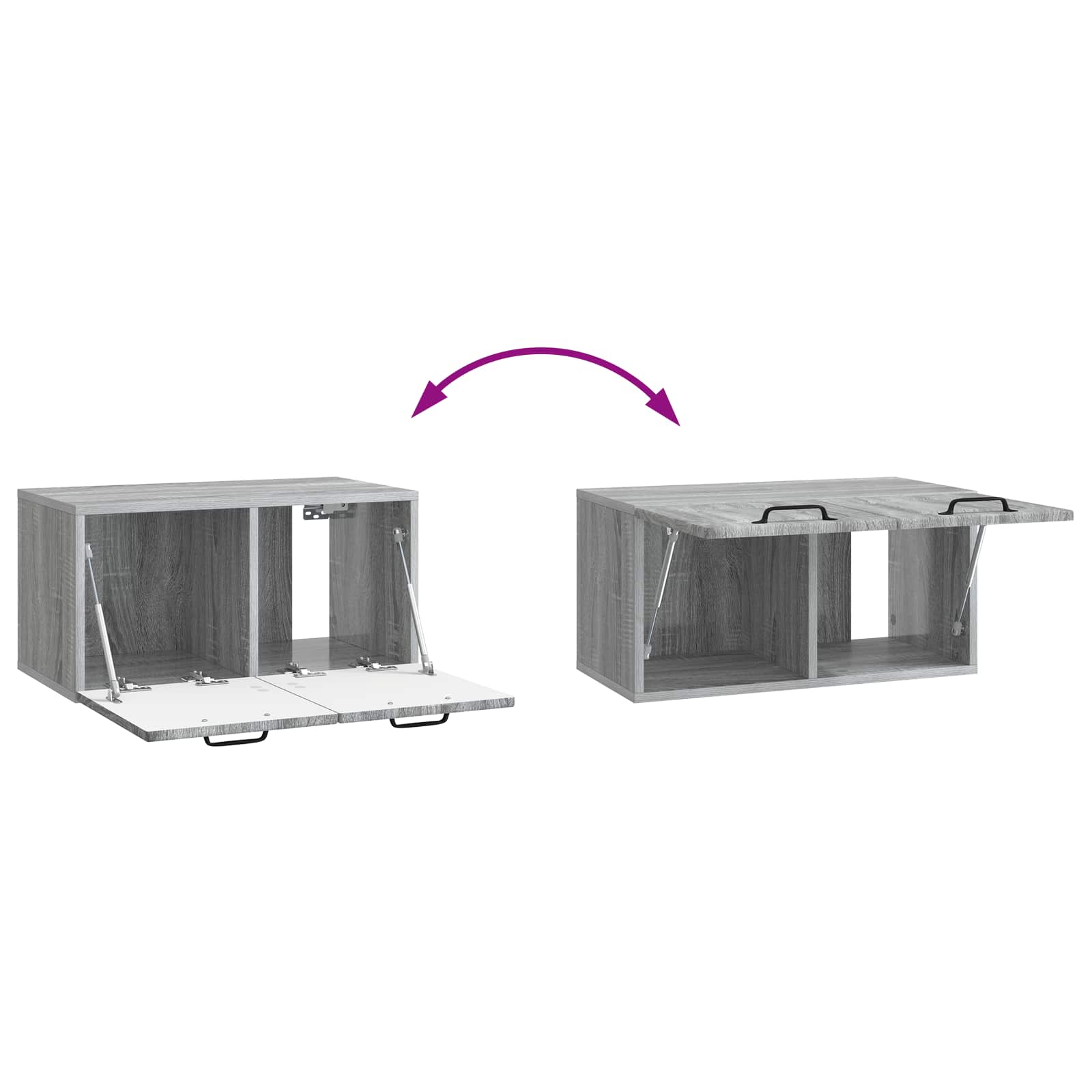 TV ormar za zid Siva sonoma 59,5 x 31 x 30 cm Konstruirano drvo