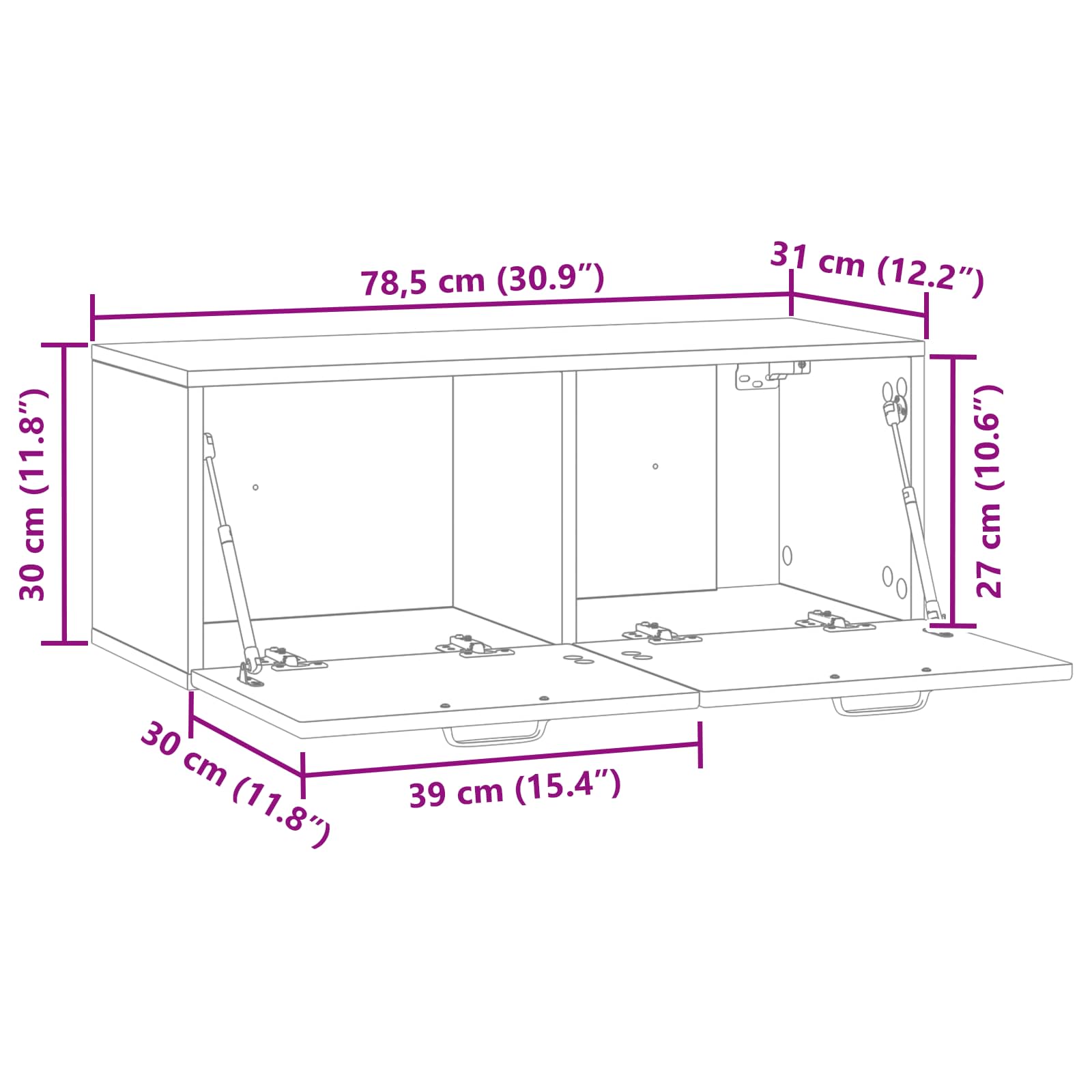 TV ormar za zid Zidne Hrast sonoma 78,5 x 31 x 30 cm