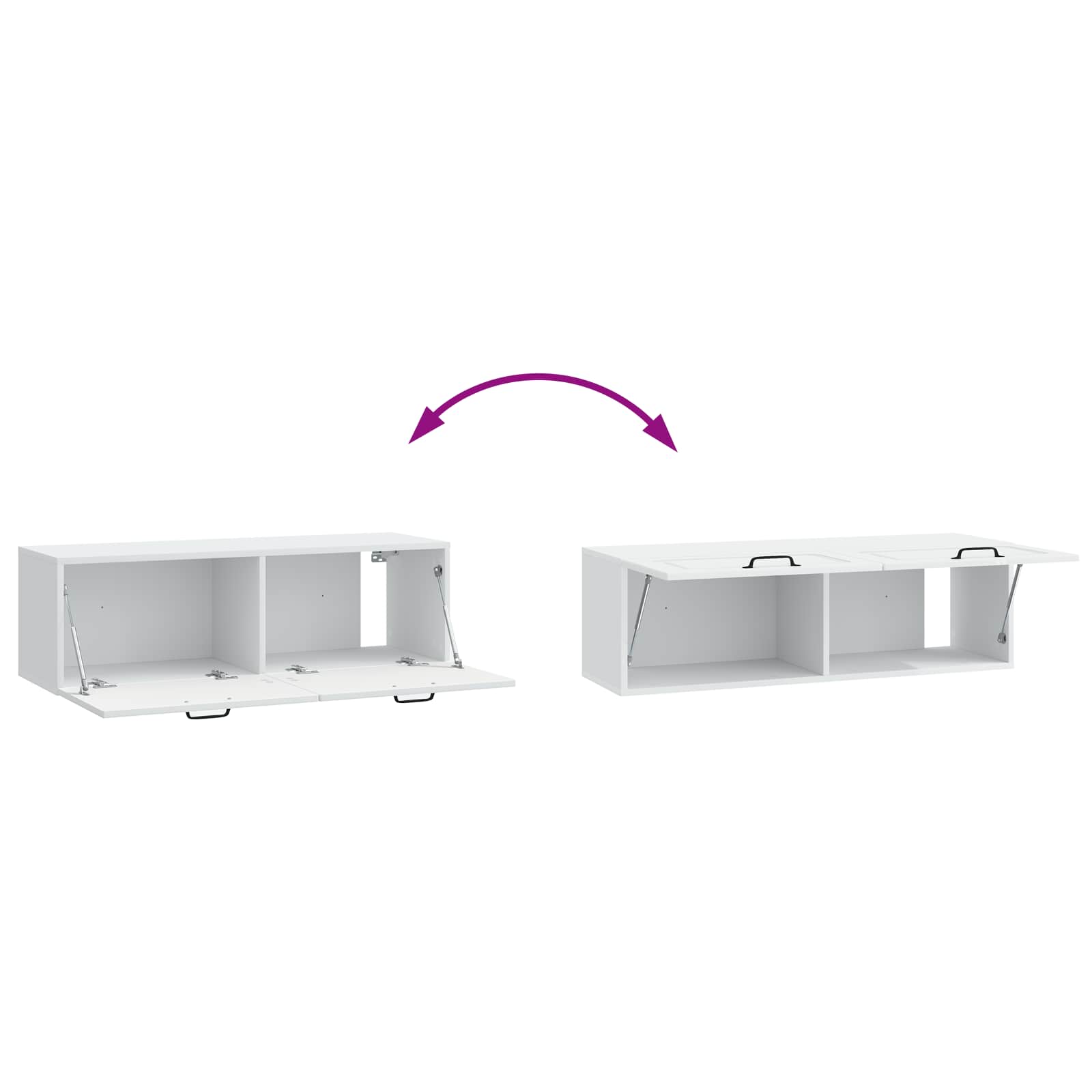 TV ormar za zid Zidne Bijela 98 x 31 x 30 cm Konstruirano drvo