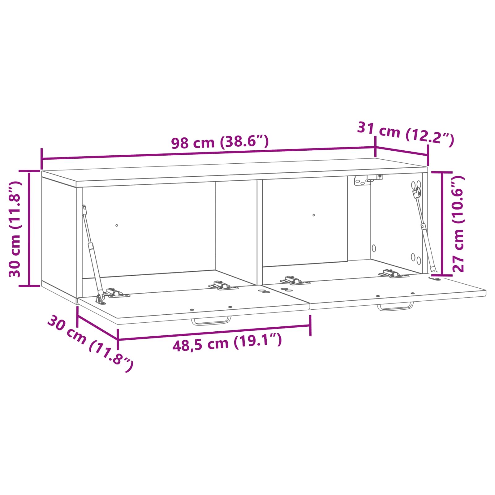 TV ormar za zid Hrast sonoma 98 x 31 x 30 cm Konstruirano drvo