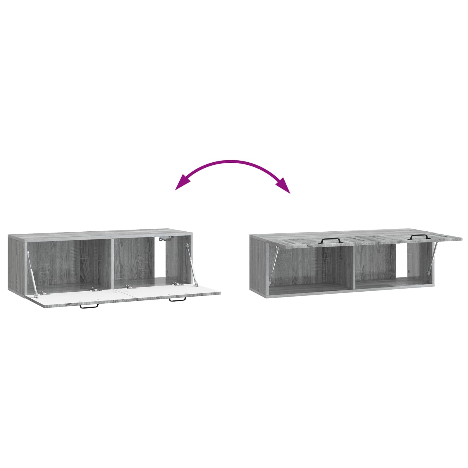 TV ormar za zid Siva sonoma 98 x 31 x 30 cm Konstruirano drvo