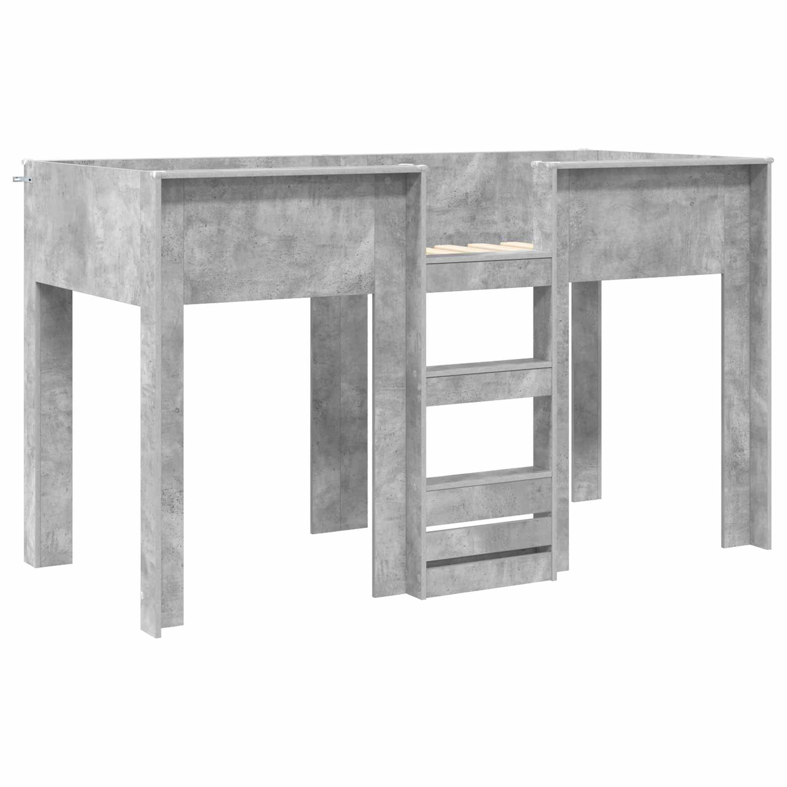 Krevet na kat za djecu s pohranom Betonski sivi 75 x 190 cm