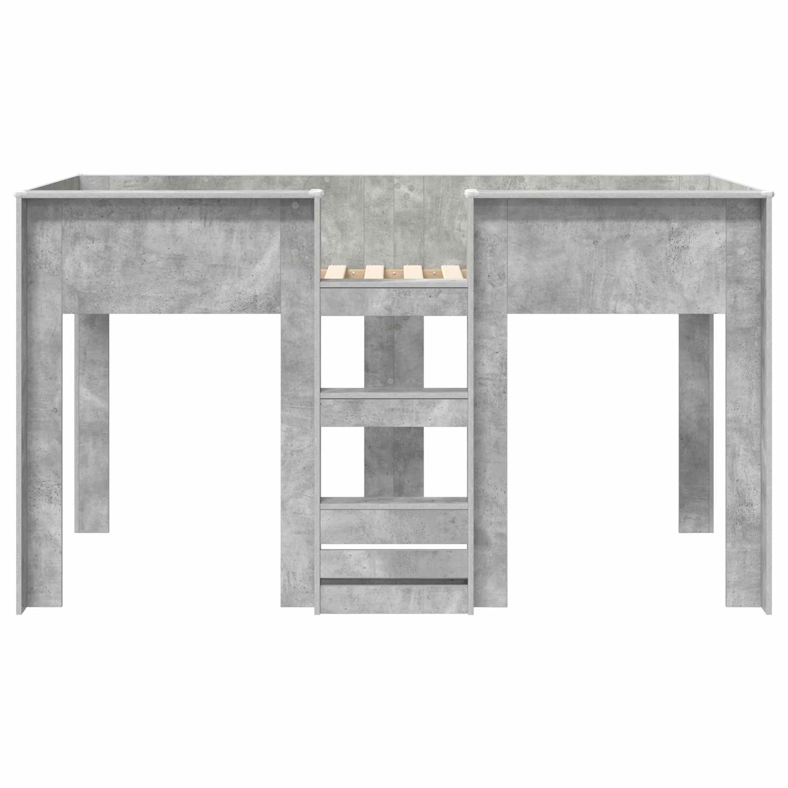 Krevet na kat za djecu s pohranom Betonski sivi 75 x 190 cm