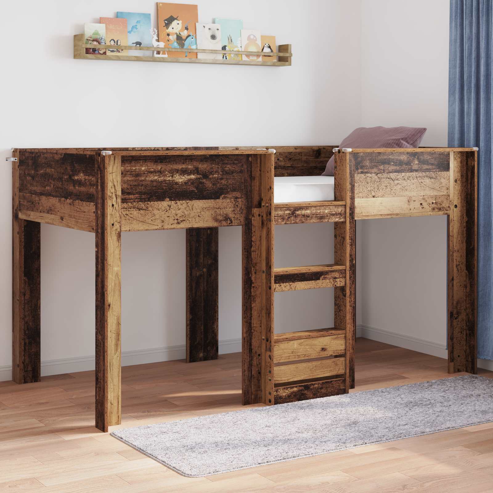 Krevet na kat za djecu Staro drvo 90 x 200 cm Konstruirano drvo