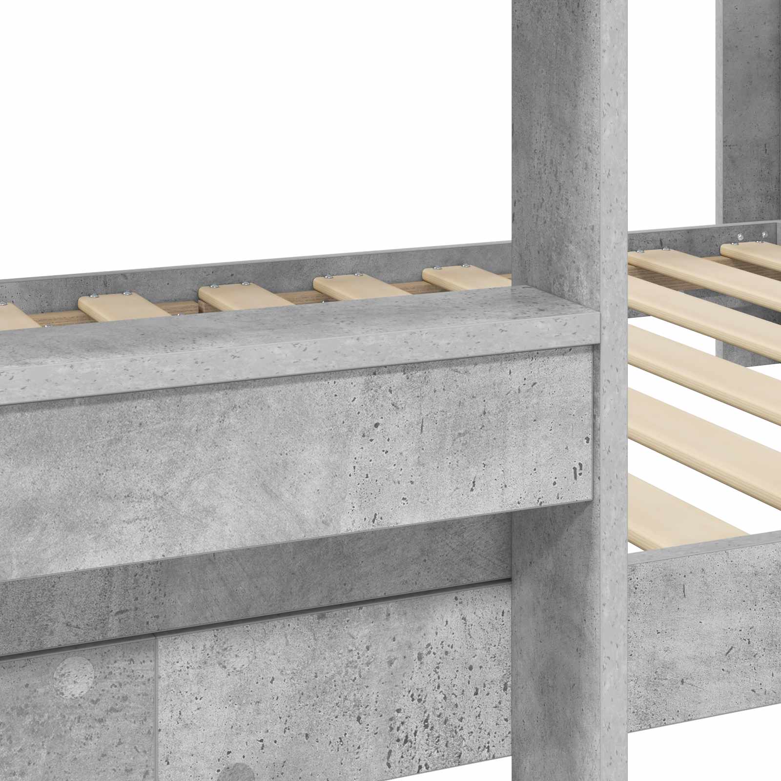 Krevet na kat za djecu Betonski sivi 80 x 200 cm