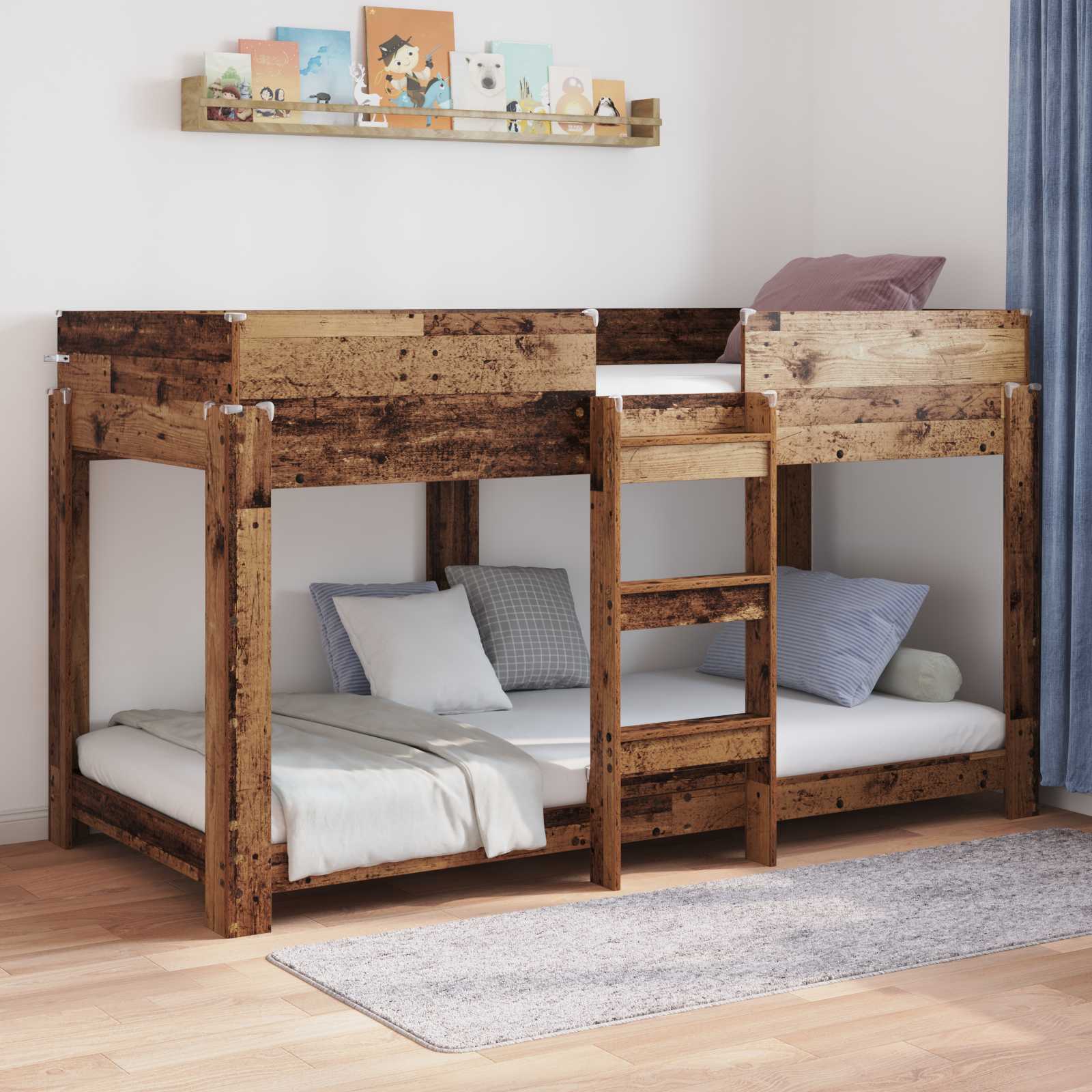 Krevet na kat za djecu Staro drvo 90 x 190 cm Konstruirano drvo